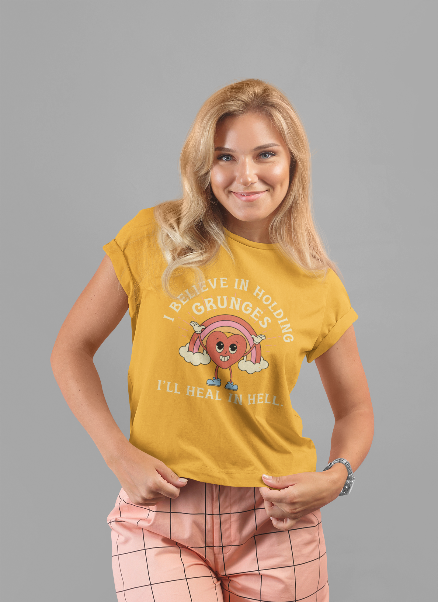 Worried Heart Rainbow T-Shirt – Bold Emotional Graphic Humor Tee