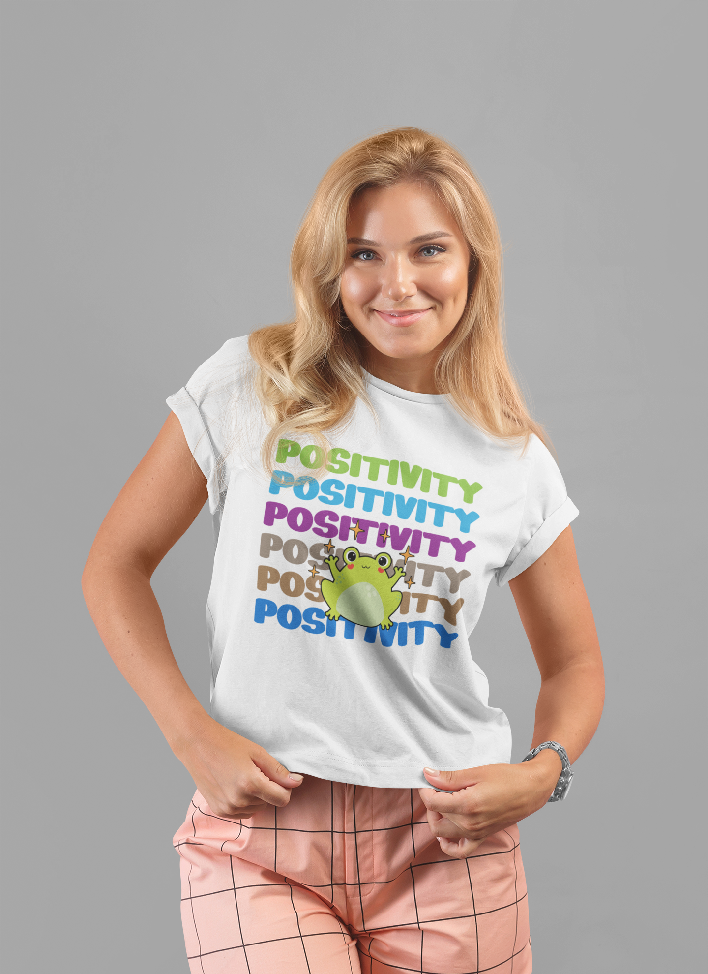 Happy Frog Positivity T-Shirt – Cute Green Frog Graphic Motivational Tee