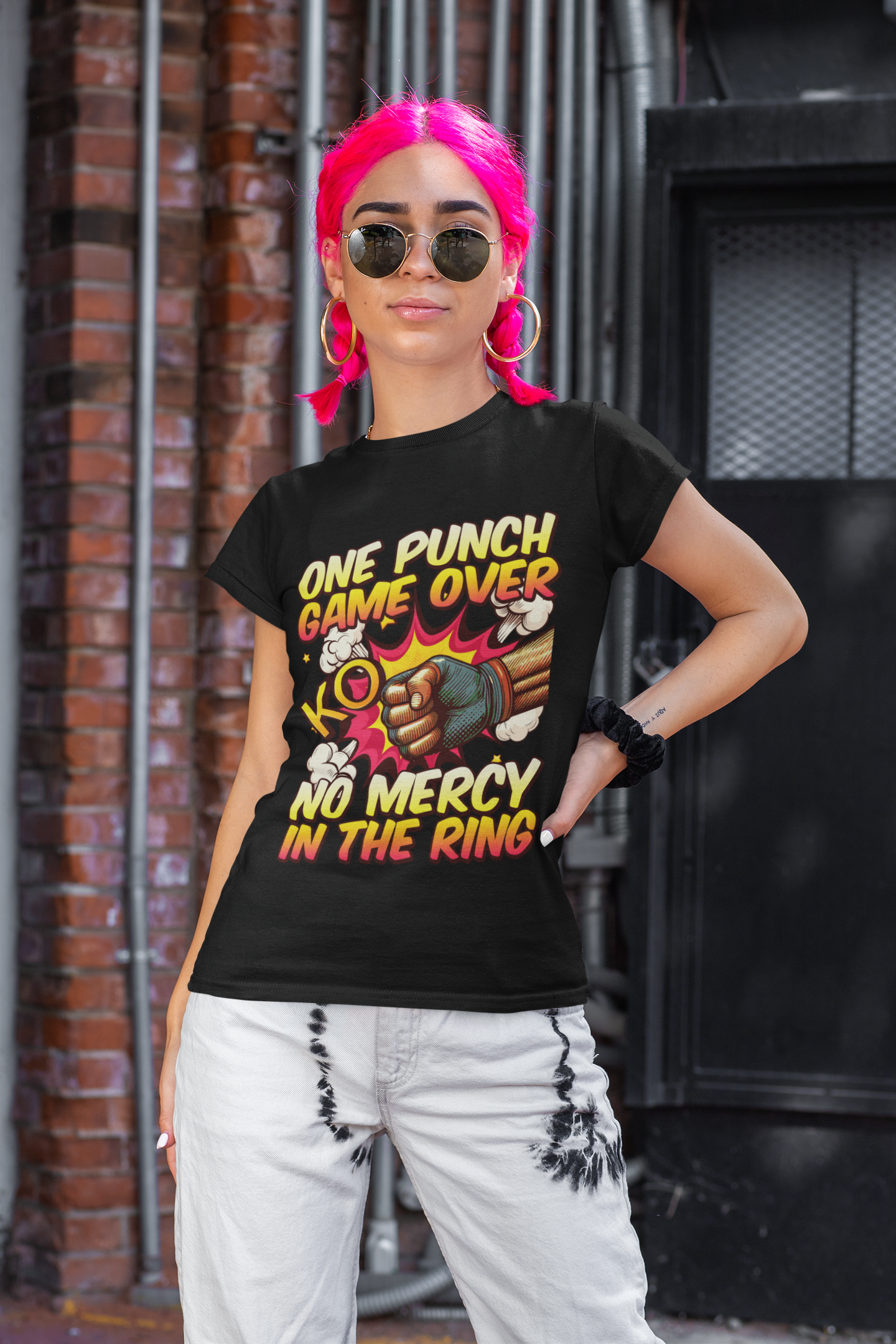 One Punch KO – Game Over No Mercy Power Punch Boxing Graphic T-Shirt