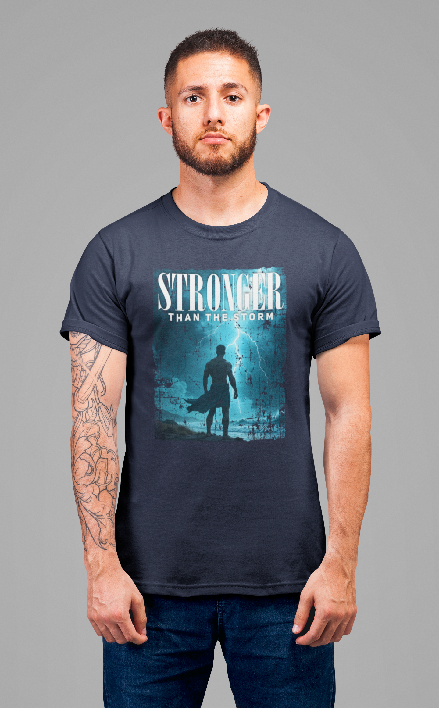 Stronger than the Storm Tee, Mental Strength Shirt, Resilience Affirmation Tee, Encouragement Graphic Top, Tough Times Gift
