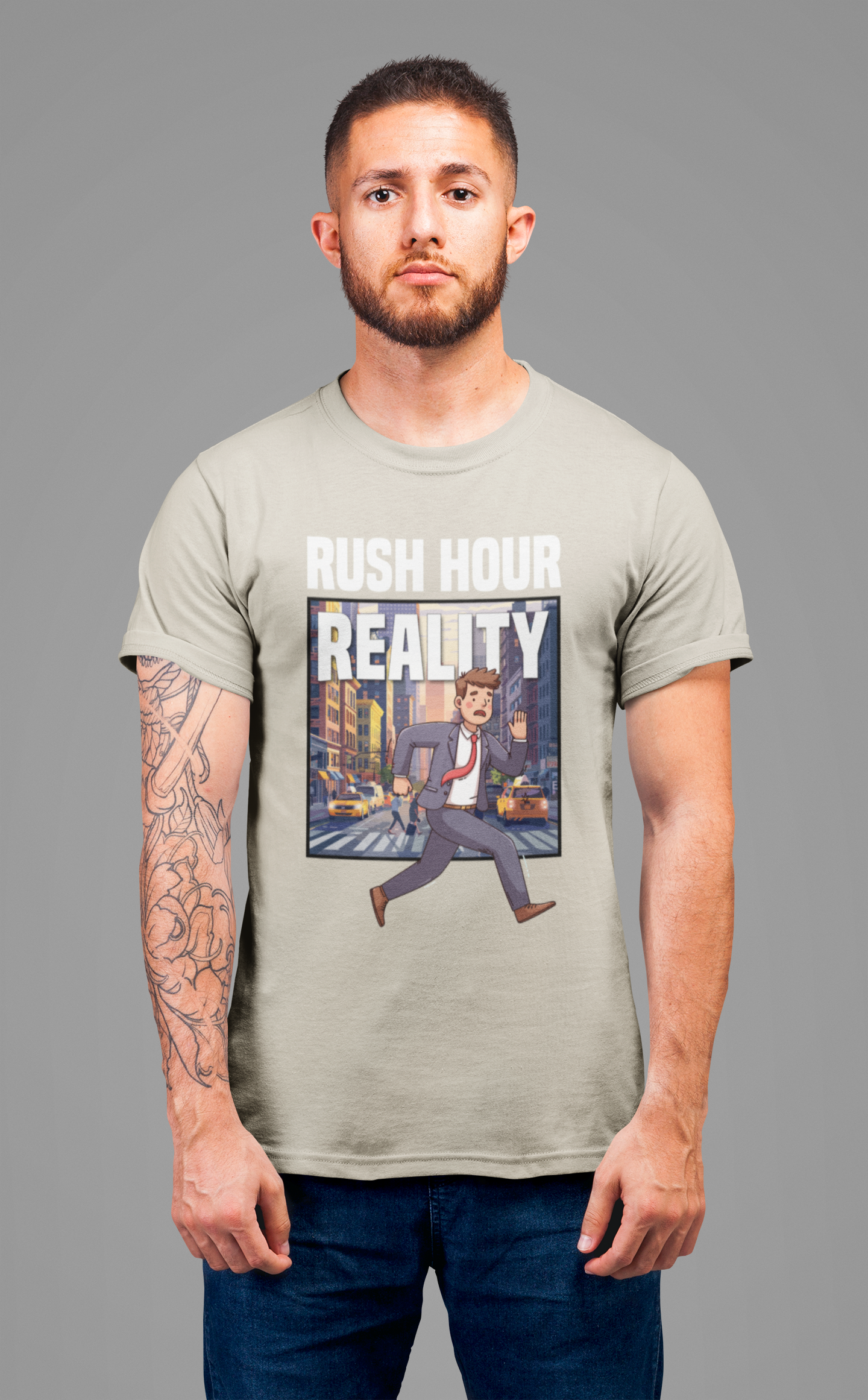 Rush Hour Reality Urban Commute Graphic Tee for City Warriors Navigating Chaos Hustle and Subway Stops Like Daily Champions