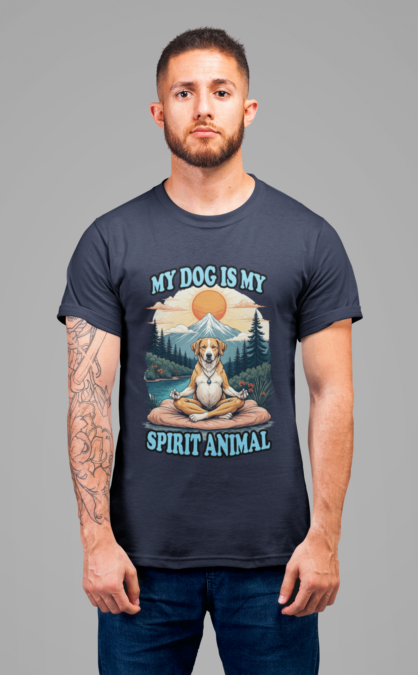 My Dog Is My Spirit Animal T-Shirt – Meditating Dog Nature Graphic Tee