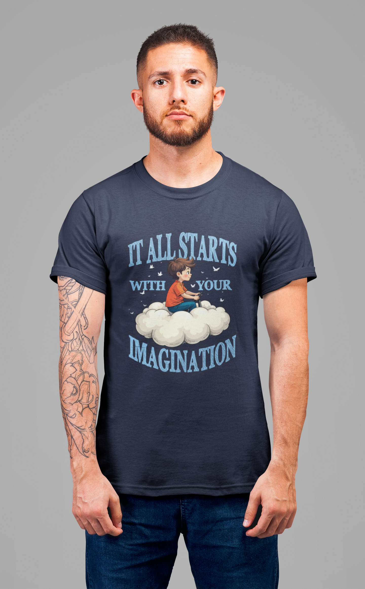 Cloud Control - Imagine Your Own Reality – Toddler Controlling Cloud with Stars & Planets Graphic T-Shirt