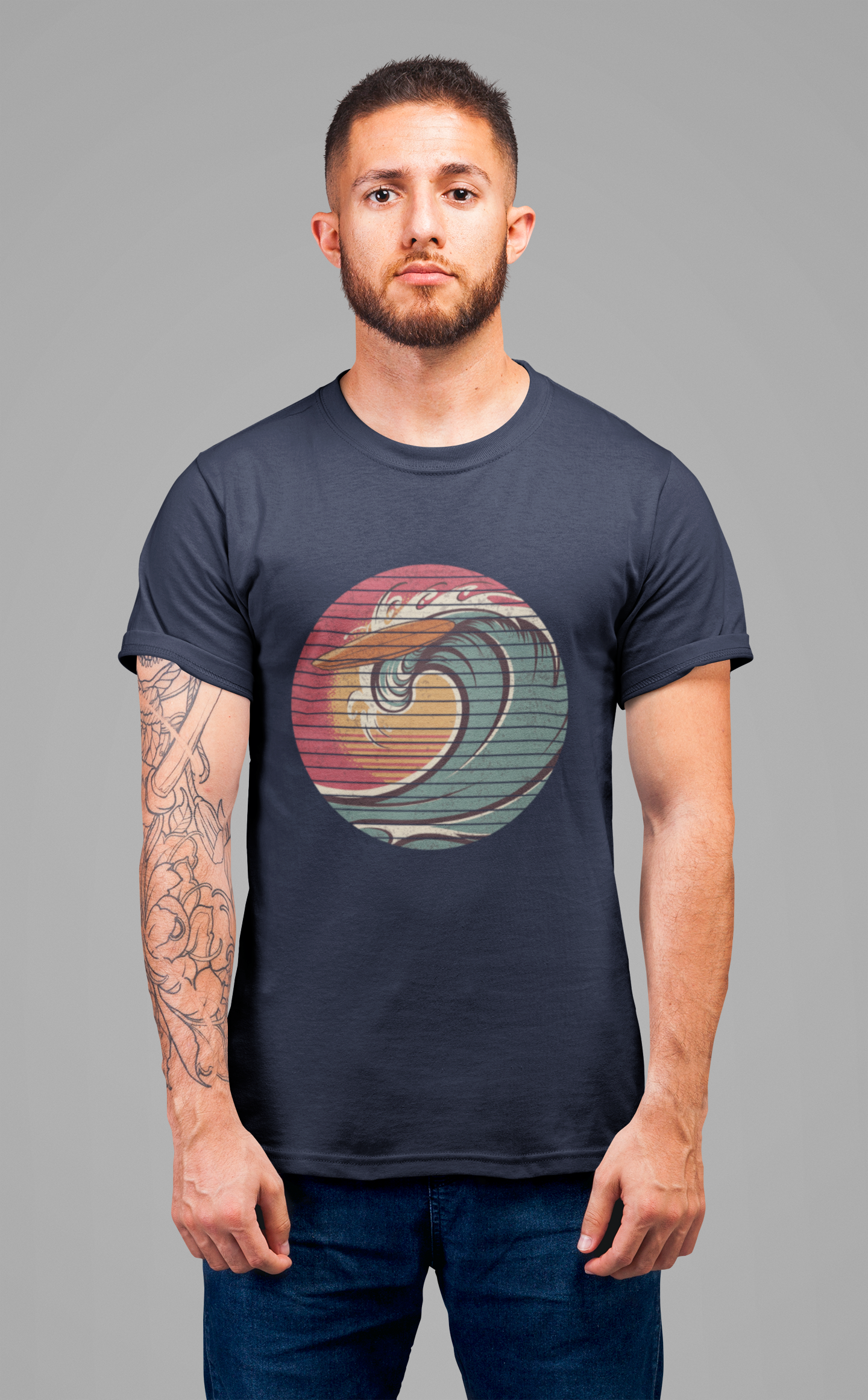 Ride the Wave – Surfboard & Sun Adventure Graphic T-Shirt