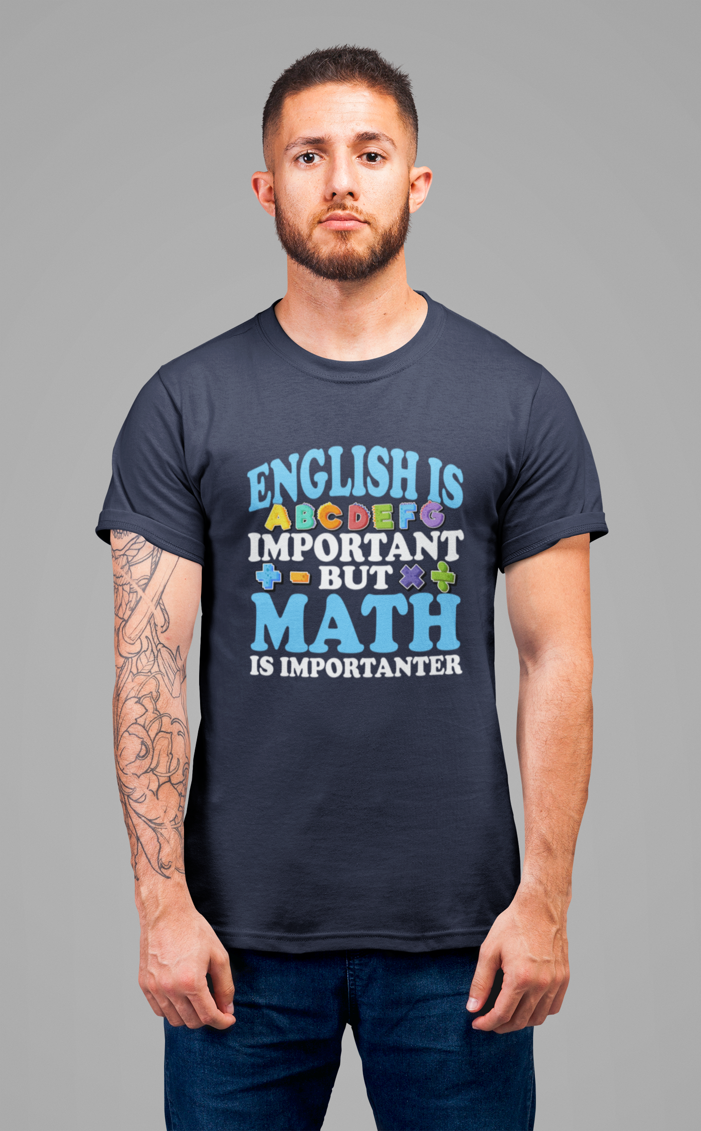 Math and English Joke Tee – Importanter Classroom Humor Shirt