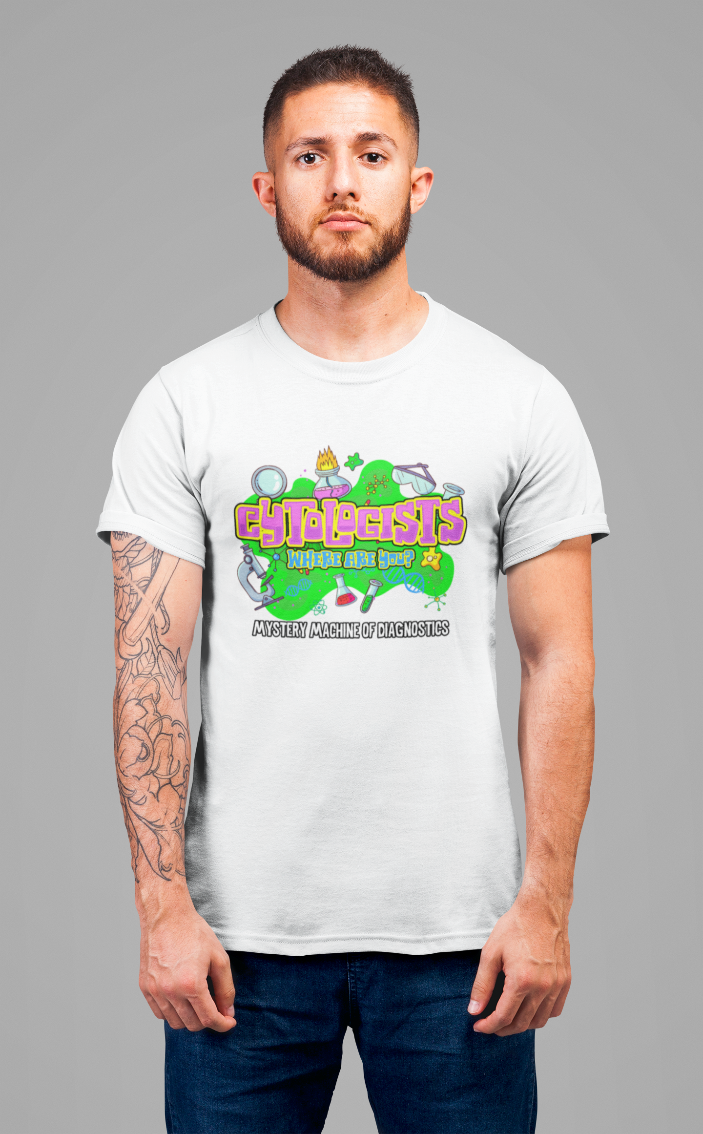 Cytologists Where Are You T-Shirt – Mystery Machine of Diagnostics Science Lab Design