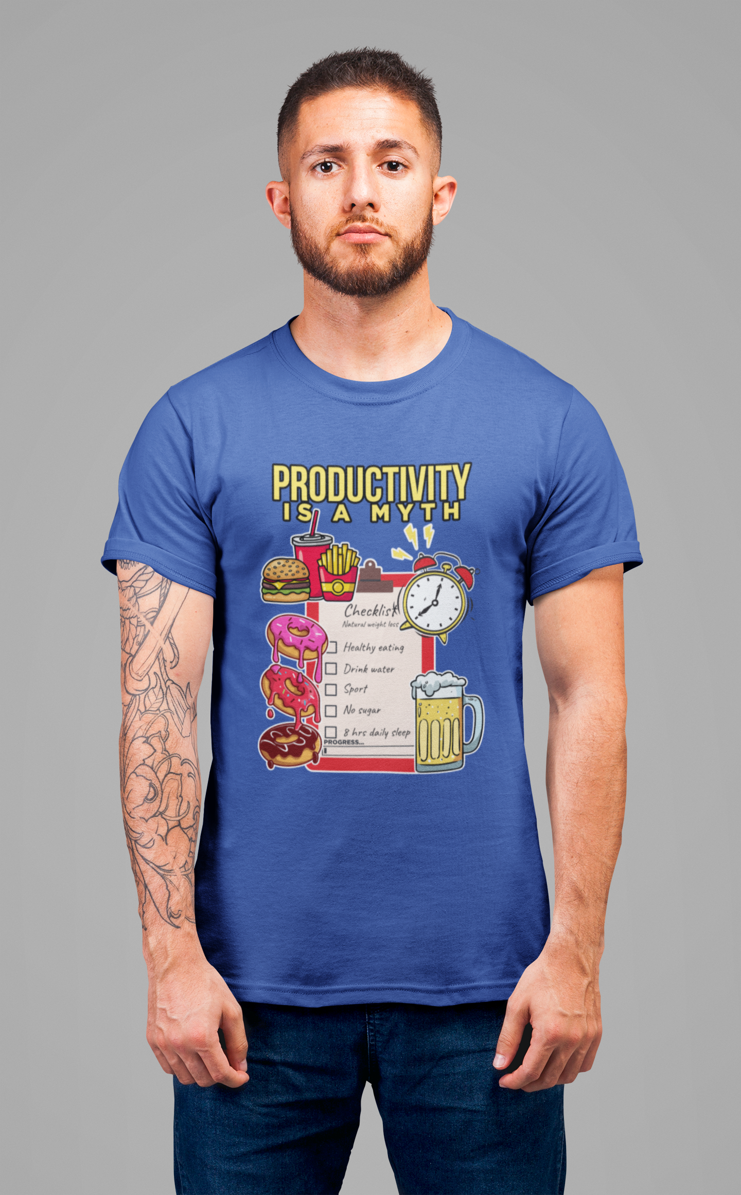 Productivity is a Myth Tee, Anti Hustle Culture Shirt, Lazy Life Graphic, Satirical Work Message Top, Modern Mindset Gift