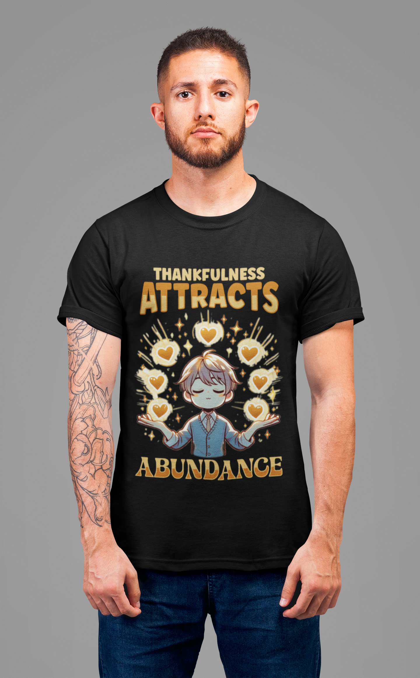 Thankfulness Attracts Abundance | Gratitude & Positivity T-Shirt