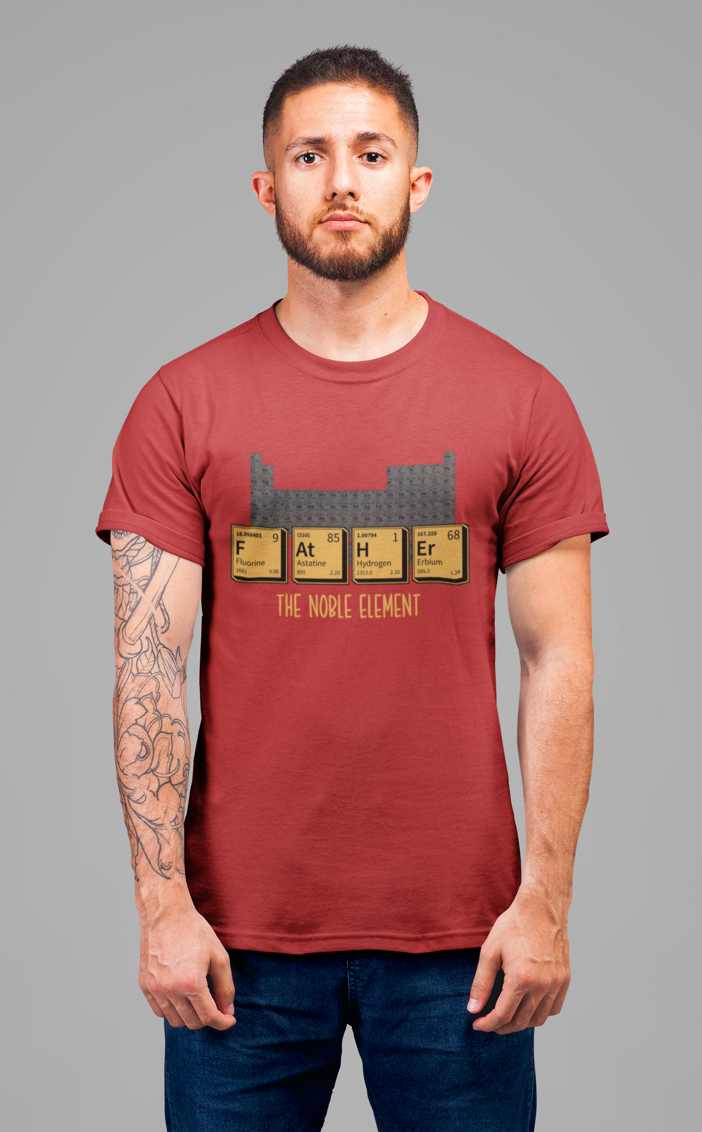 Funny Periodic Table T-Shirt – F At H Ar The Nobel Element Science Pun Tee