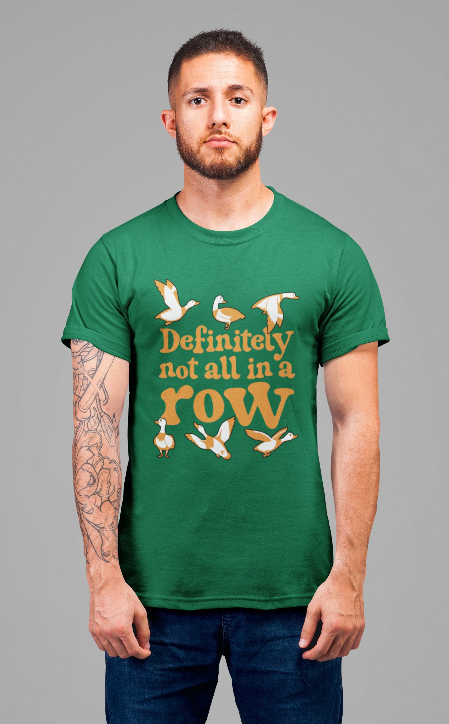 Definitely Not All In a Row T-Shirt – Funny Goose Chaos Graphic Tee