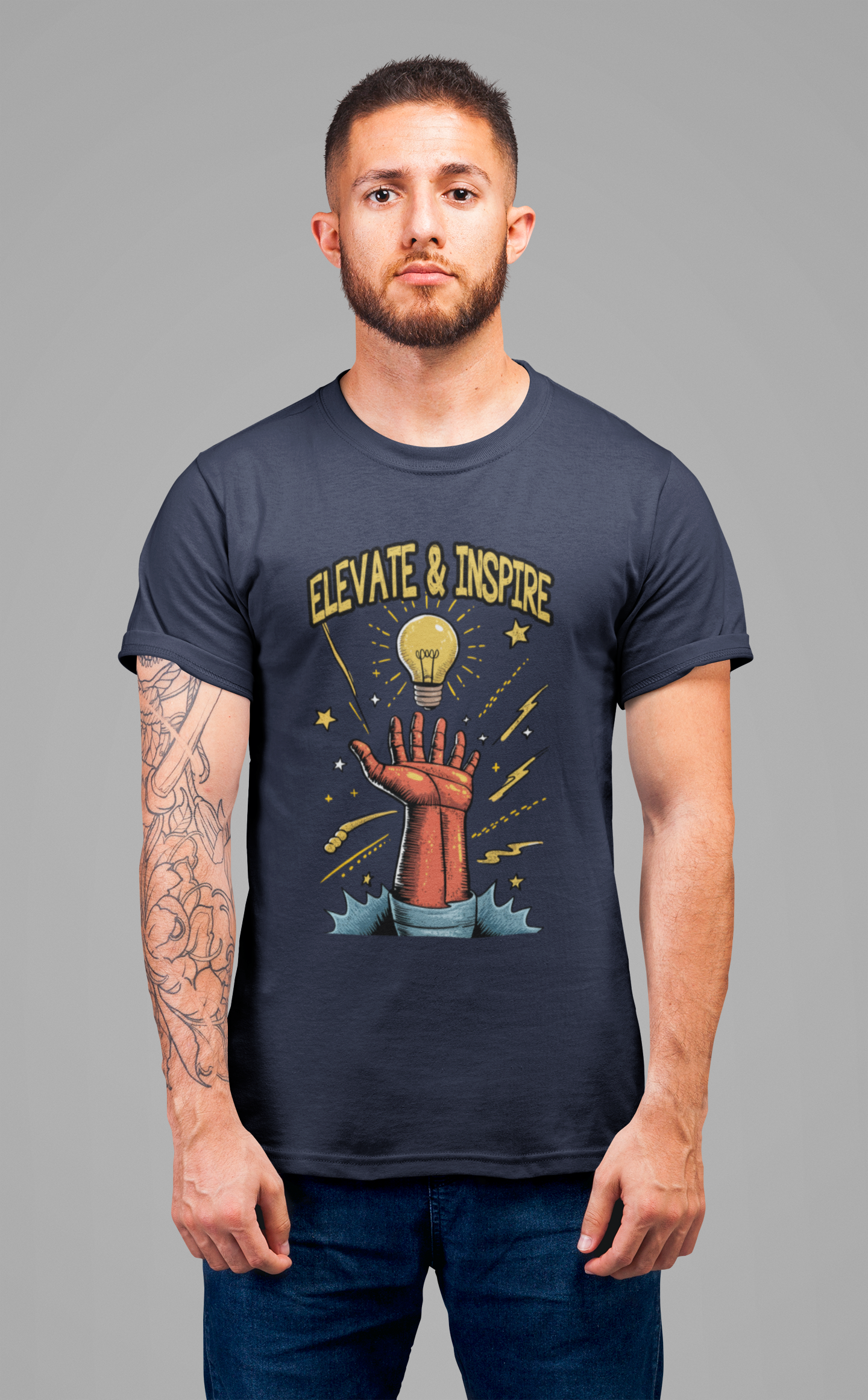Elevate and Inspire Shirt Motivational Graphic Tee for Leaders Teachers Coaches and Creators Who Lift Others With Energy and Vision
