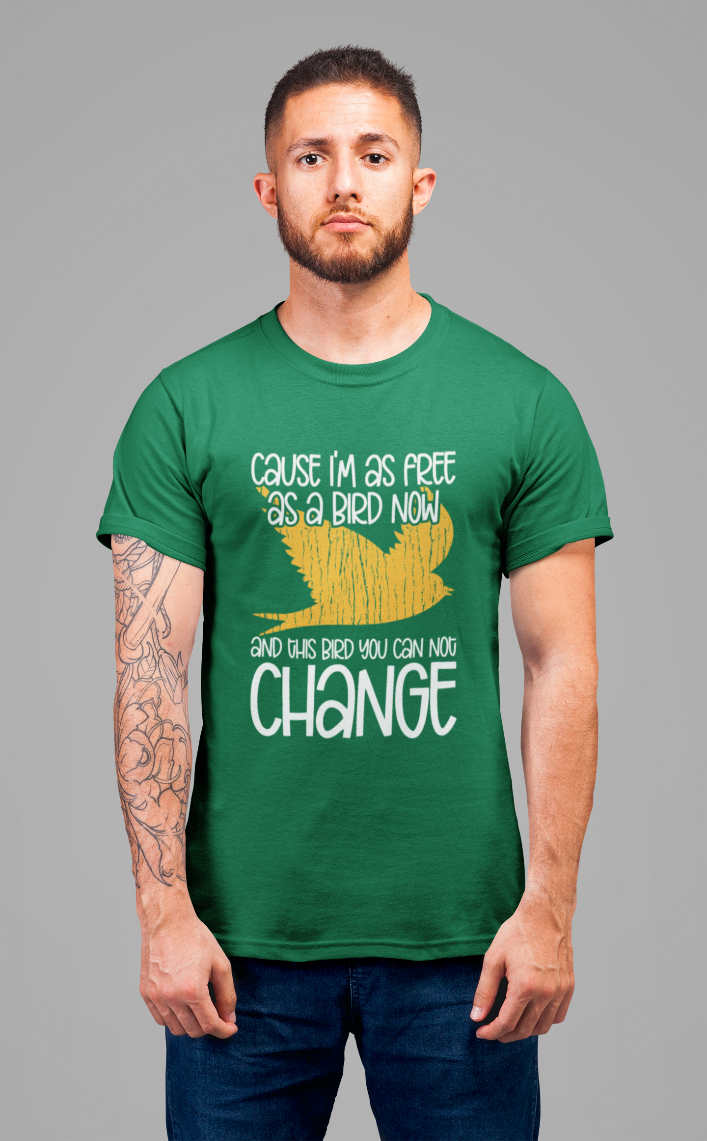 Free as a Bird T-Shirt – Abstract Flying Bird Graphic Freedom Tee