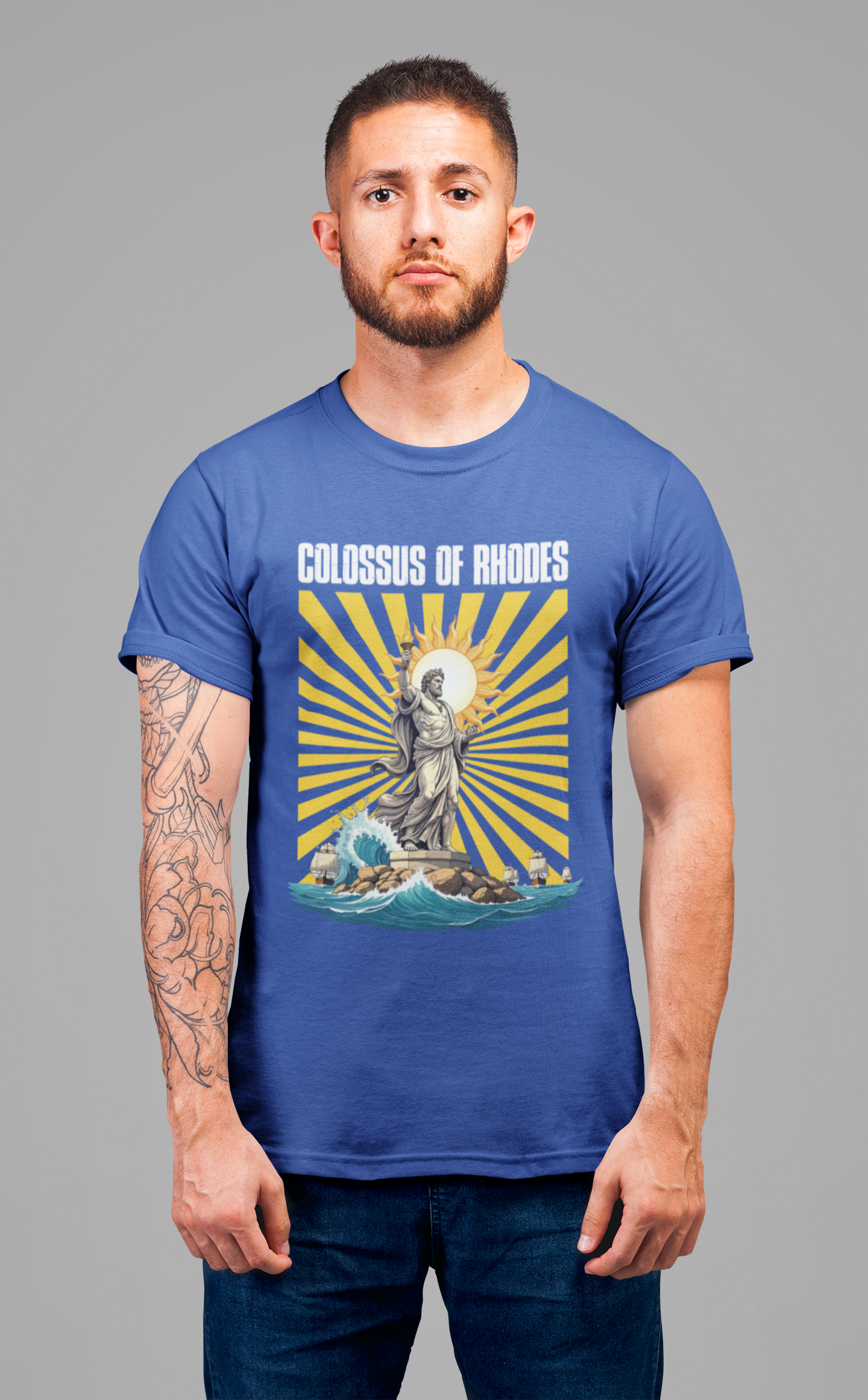 Colossus of Rhodes Club Tee, Ancient Wonder Shirt, Statue Tribute Top, Greek History Graphic Tee, Mythical Landmark Gift
