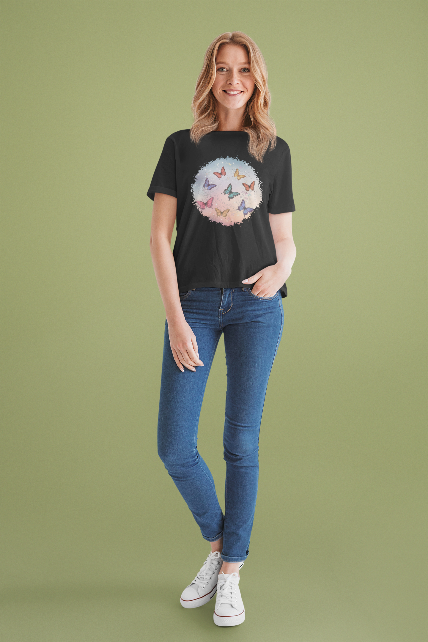 Butterfly Ballet Spiral Graphic T-Shirt