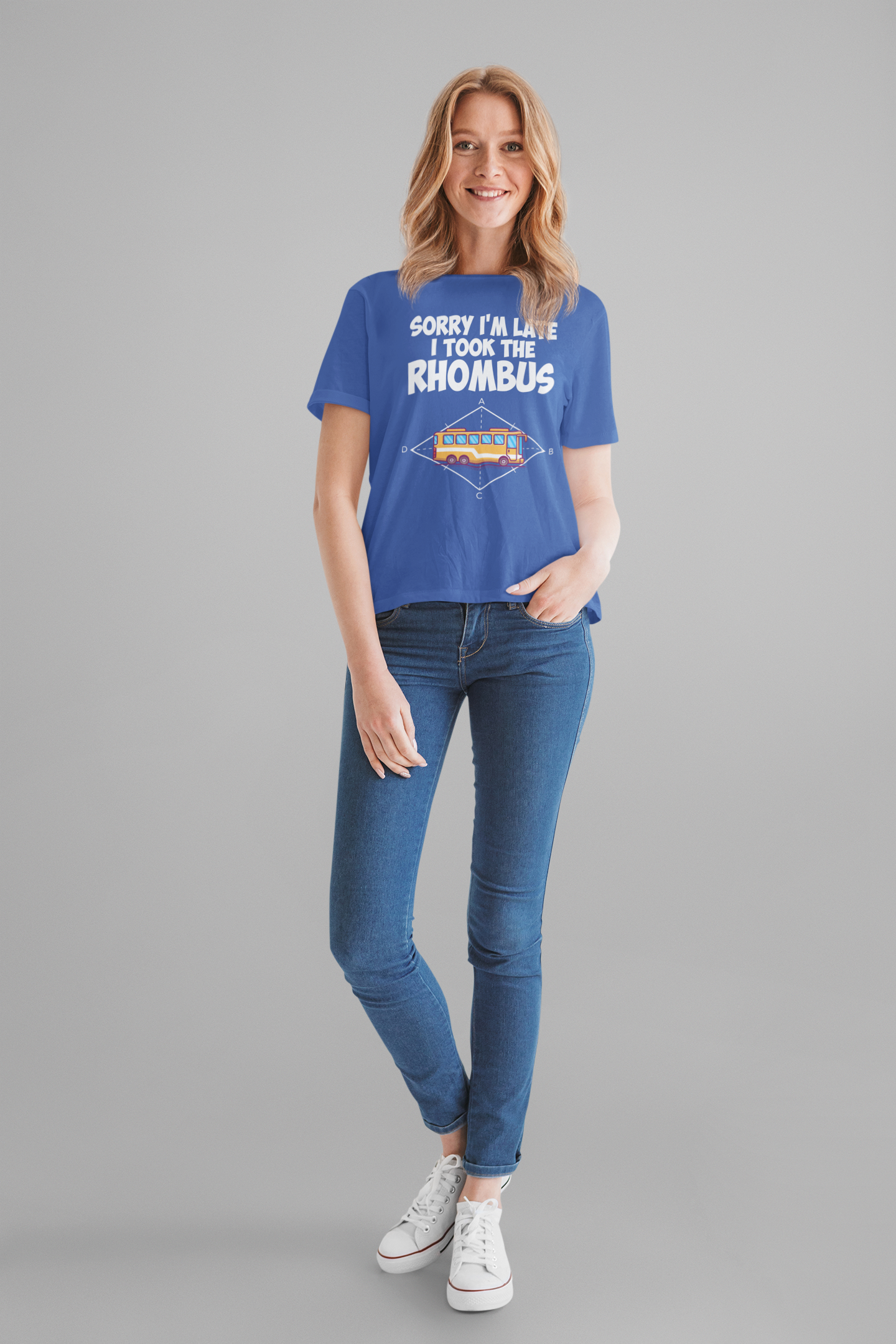 Math Joke Shirt – I Took the Rhombus Geometry Bus Graphic