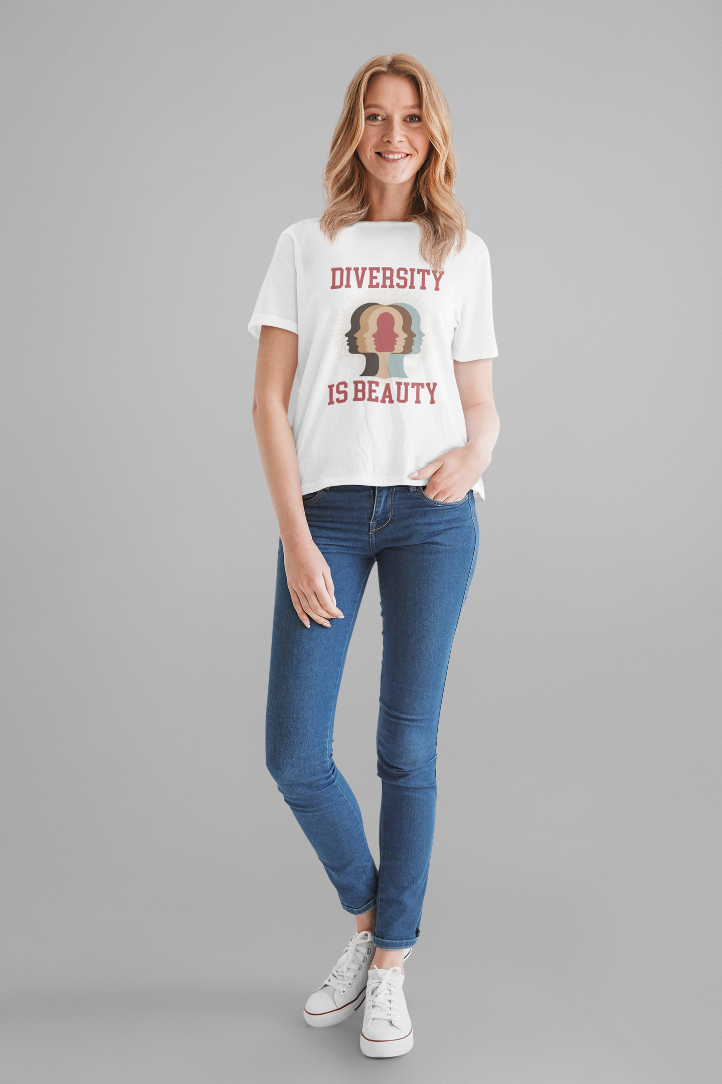 Diversity Is Beauty – Faces in Every Shade Inclusive Graphic T-Shirt