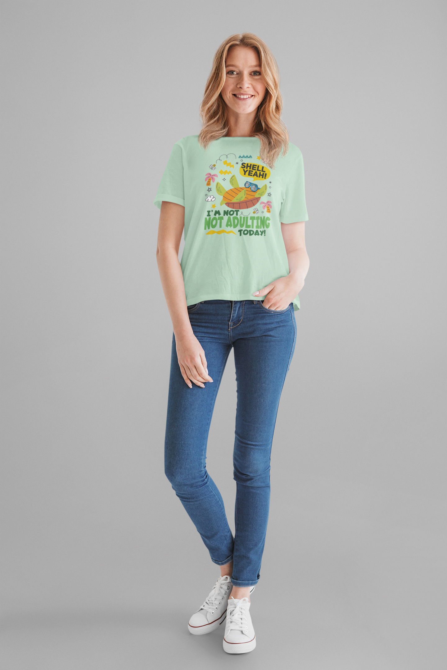 Shell Yeah I’m Not Adulting Today Tee, Turtle Humor Shirt, Lazy Mood Graphic Tee, Funny Shell Joke Top, No Responsibilities Gift