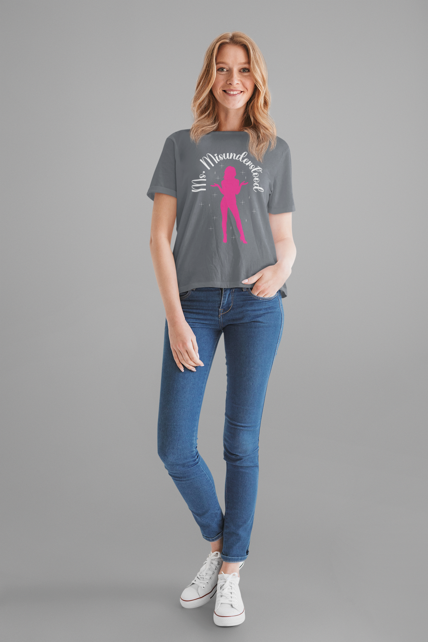 Ms Misunderstood Shirt, Confident Anime Girl Tee, Pink Silhouette Sass T Shirt, Bold Feminine Energy Apparel, Sassy Girl Power Graphic Top