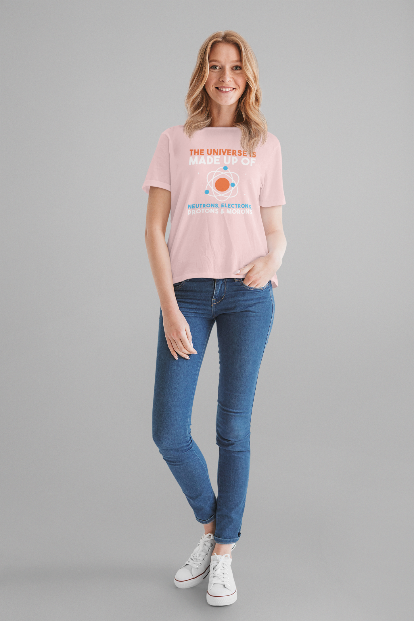 The Universe Is Made of Protons Electrons Neutrons and Morons T-Shirt – Funny Science Humor Tee