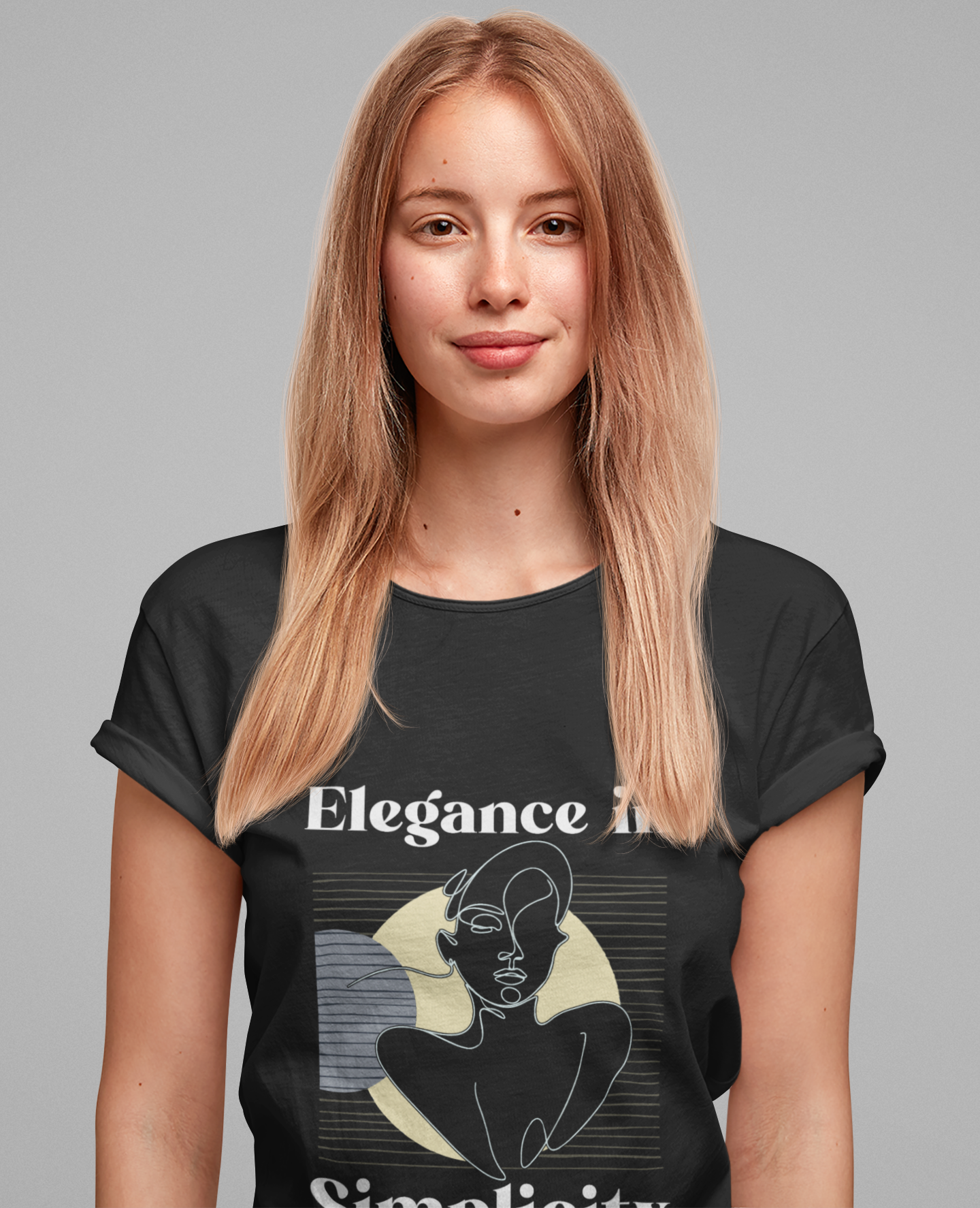 Line Art Feminine - Elegant Minimalist T-Shirt