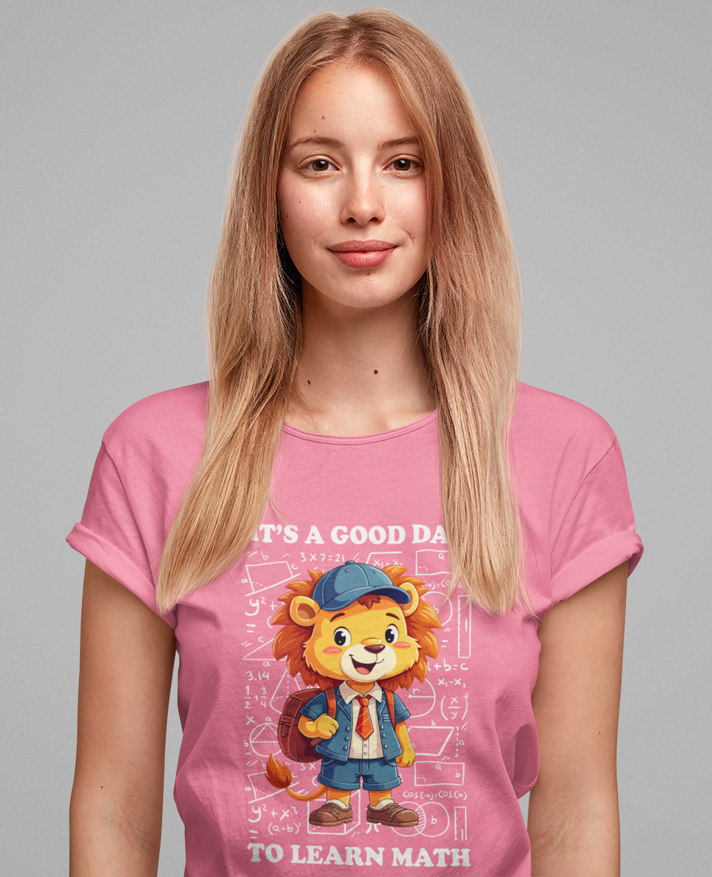 It’s a Good Day to Learn Math T-Shirt – Cute Lion School Mascot Graphic