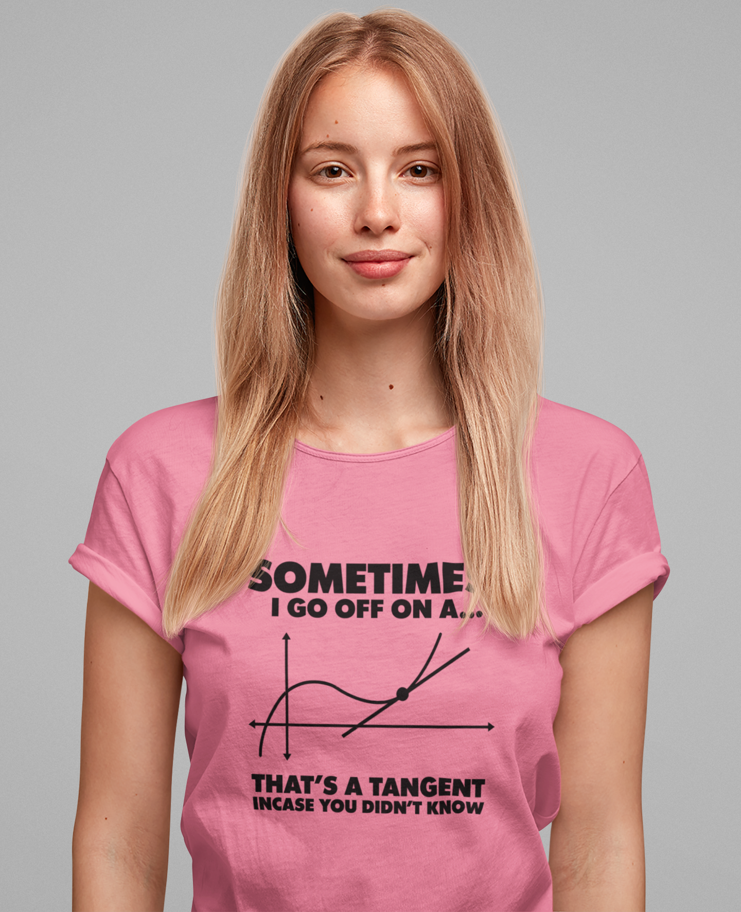 Math Nerd Tee – Tangent Pun with Graph Illustration