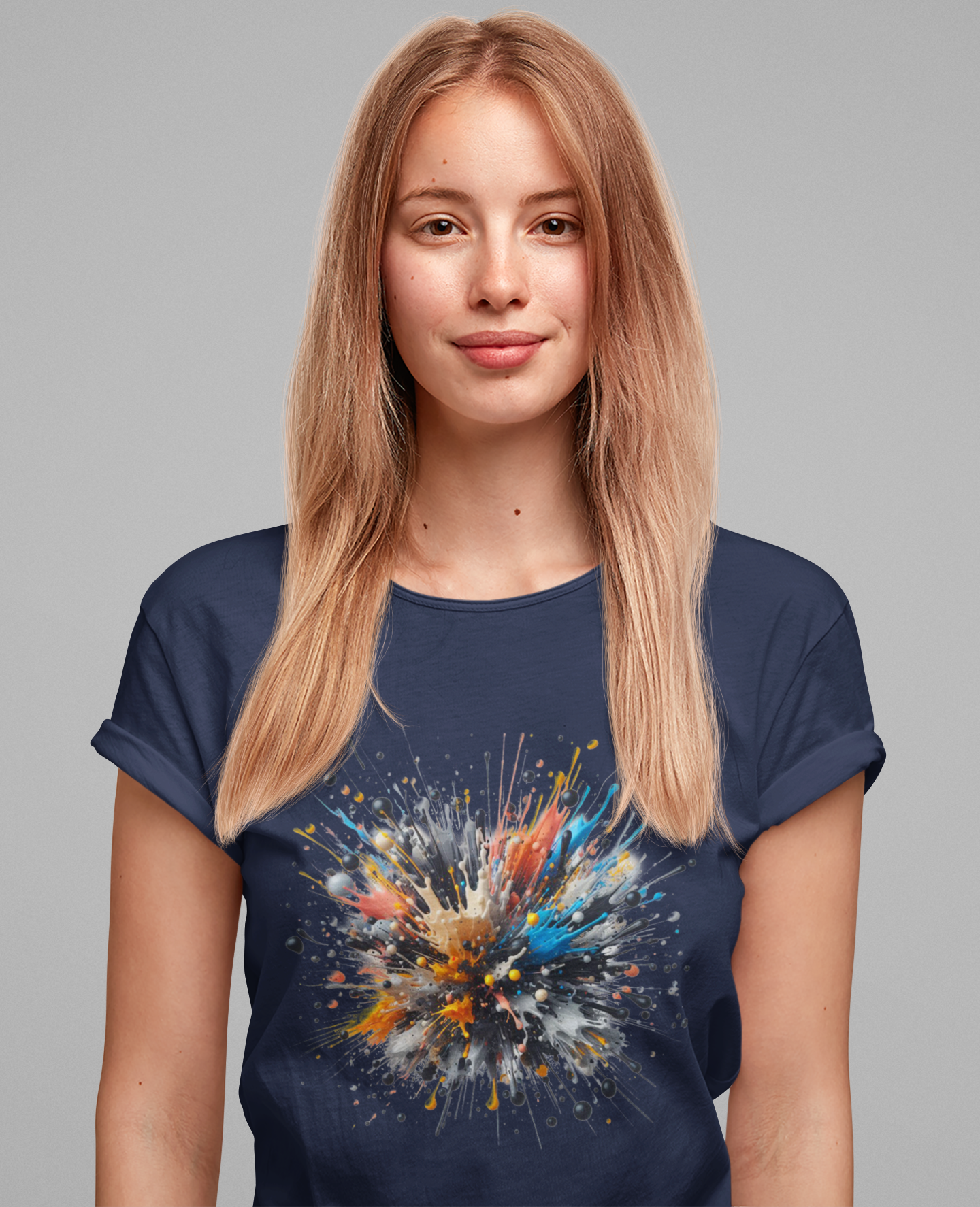 Splatter Chaos – Colorful Abstract Paint Explosion T-Shirt