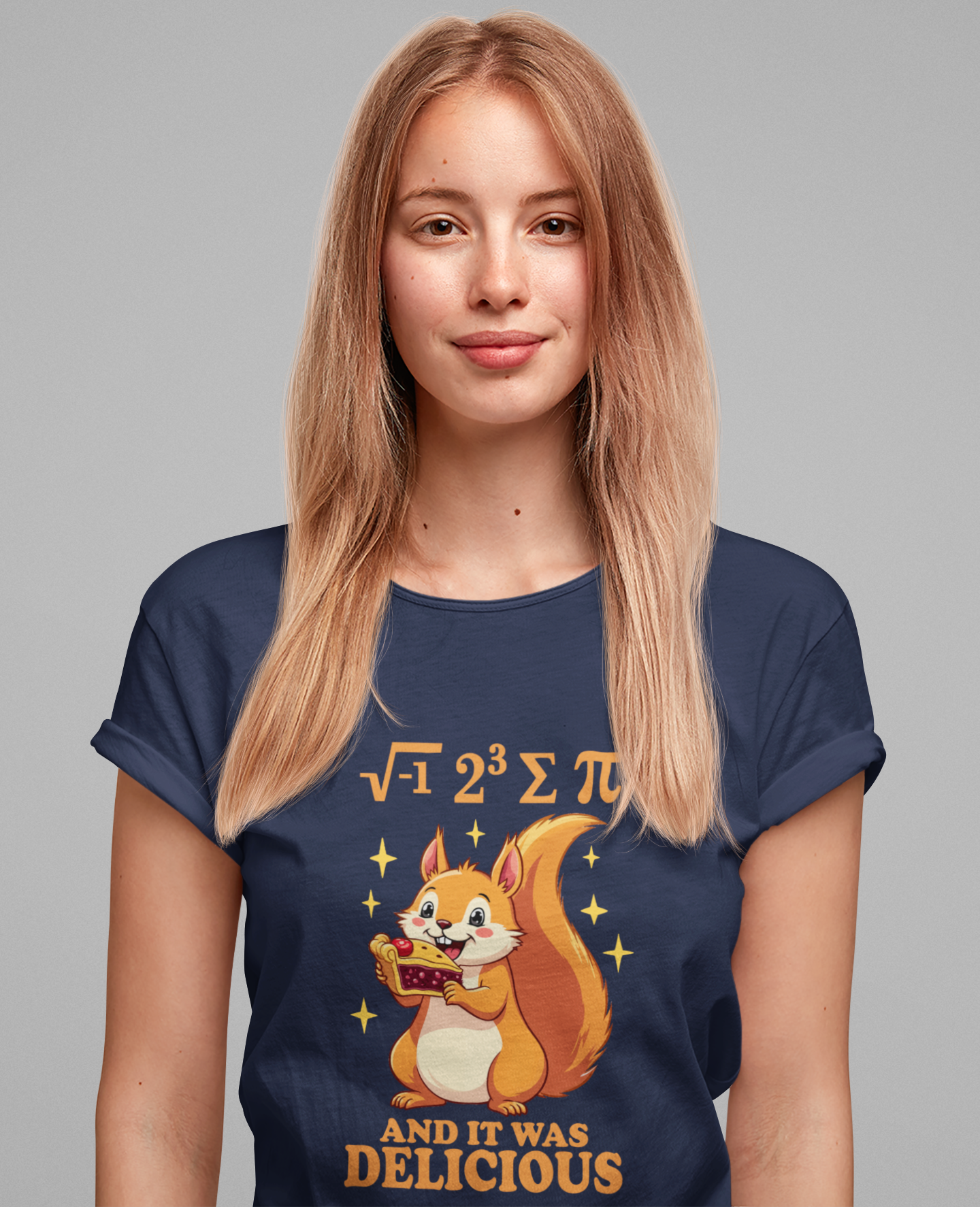 Funny Math Squirrel T-Shirt – “i 8 sum pi and it was delicious” Equation Pun