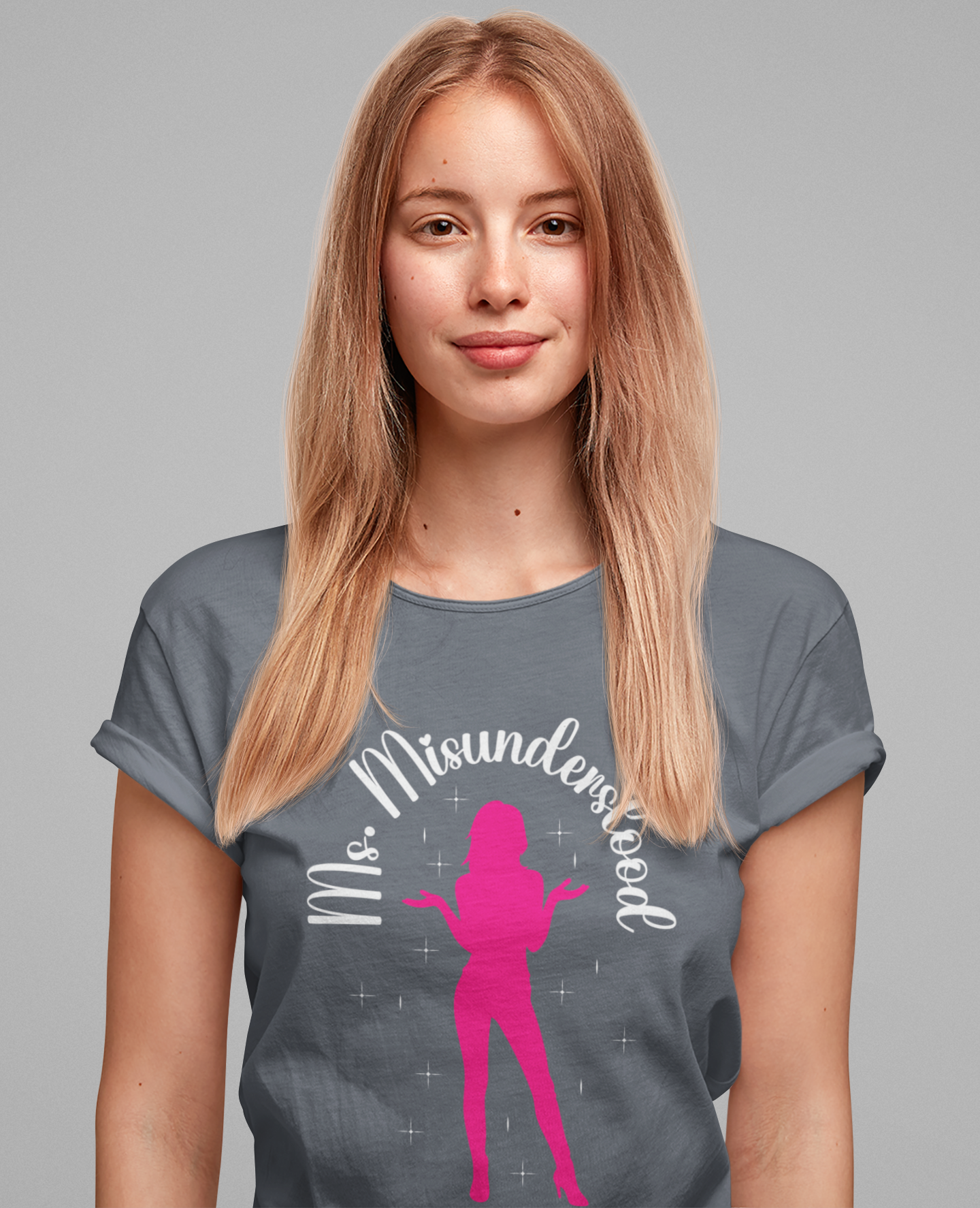 Ms Misunderstood Shirt, Confident Anime Girl Tee, Pink Silhouette Sass T Shirt, Bold Feminine Energy Apparel, Sassy Girl Power Graphic Top