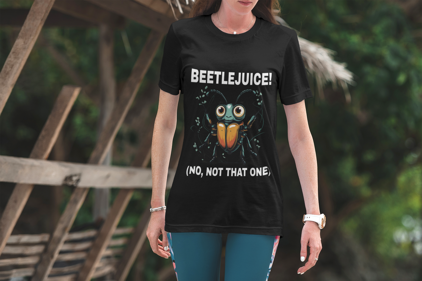 Beetlejuice! No, Not That One – Shocked Beetle Funny Graphic T-Shirt