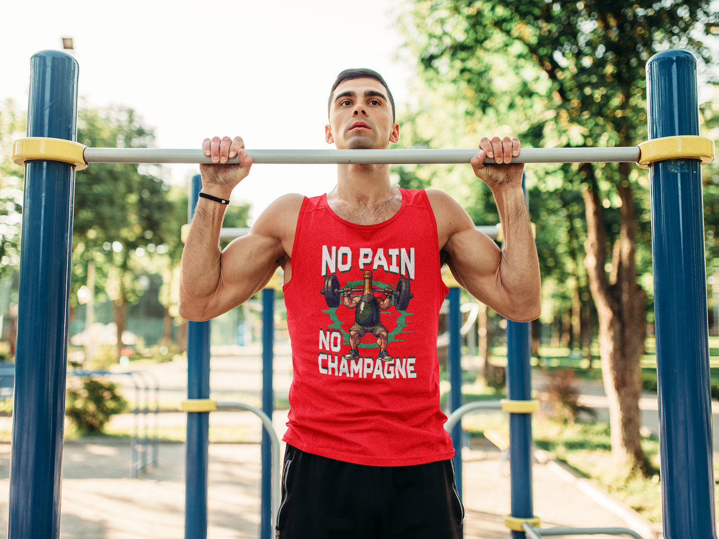 No Pain, No Champagne - Funny Gym & Fitness Tank Top