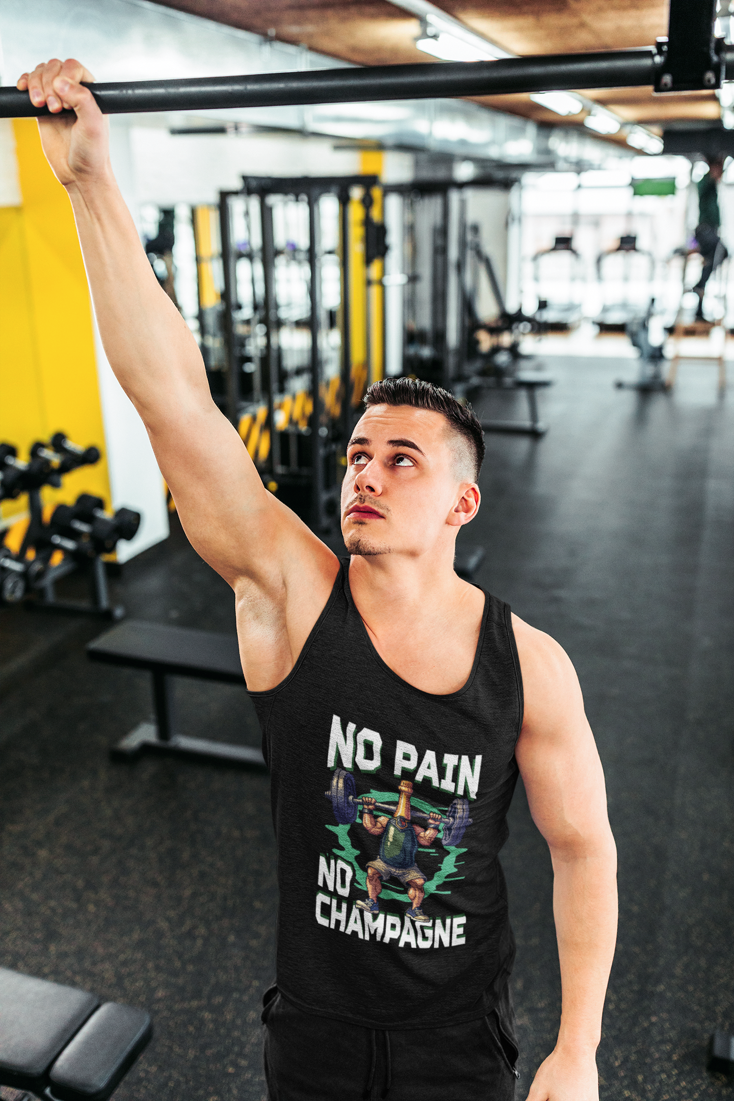 No Pain, No Champagne - Funny Gym & Fitness Tank Top
