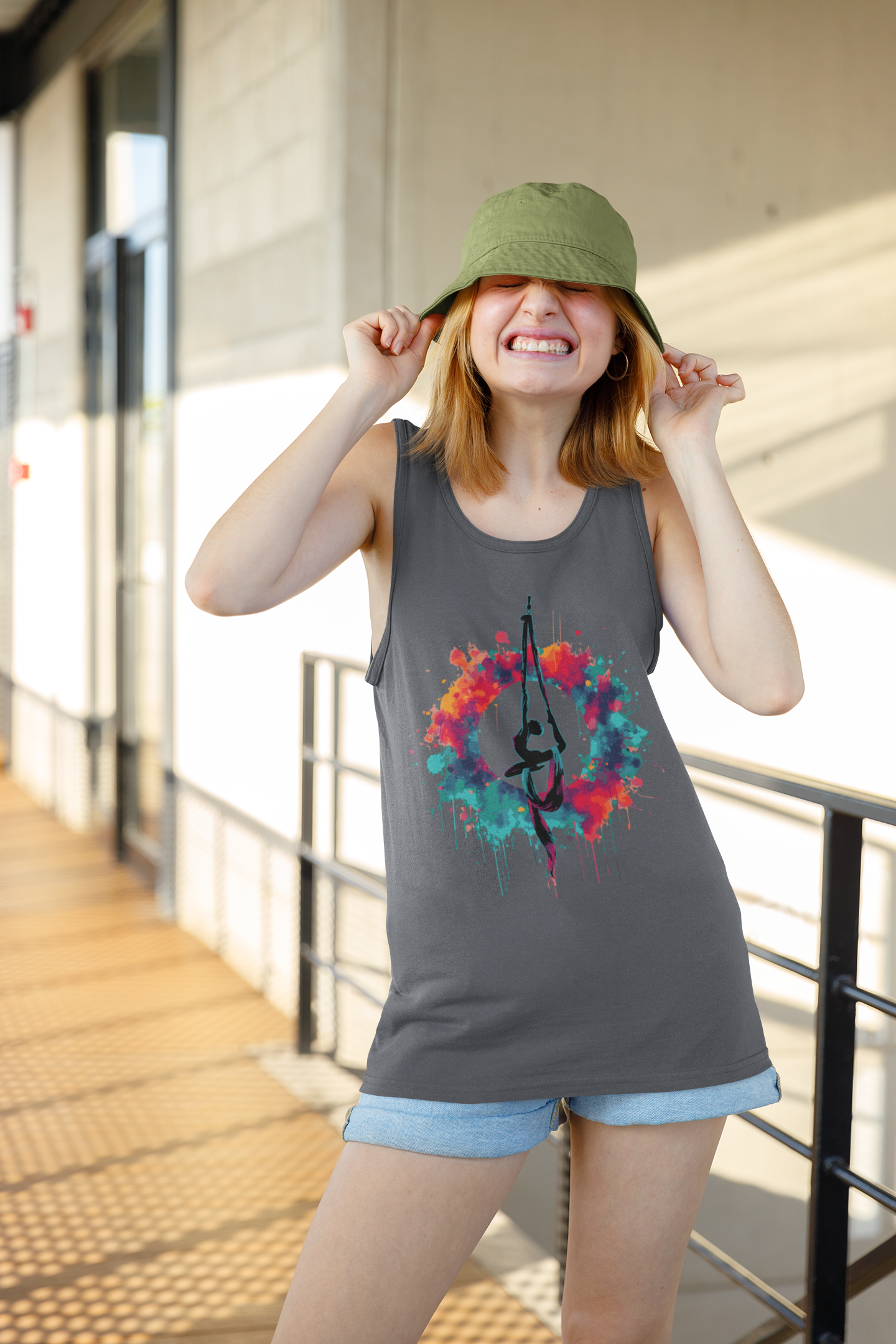 Aerialist Colorsplash - Vibrant Aerial Yoga & Dance Tank Top