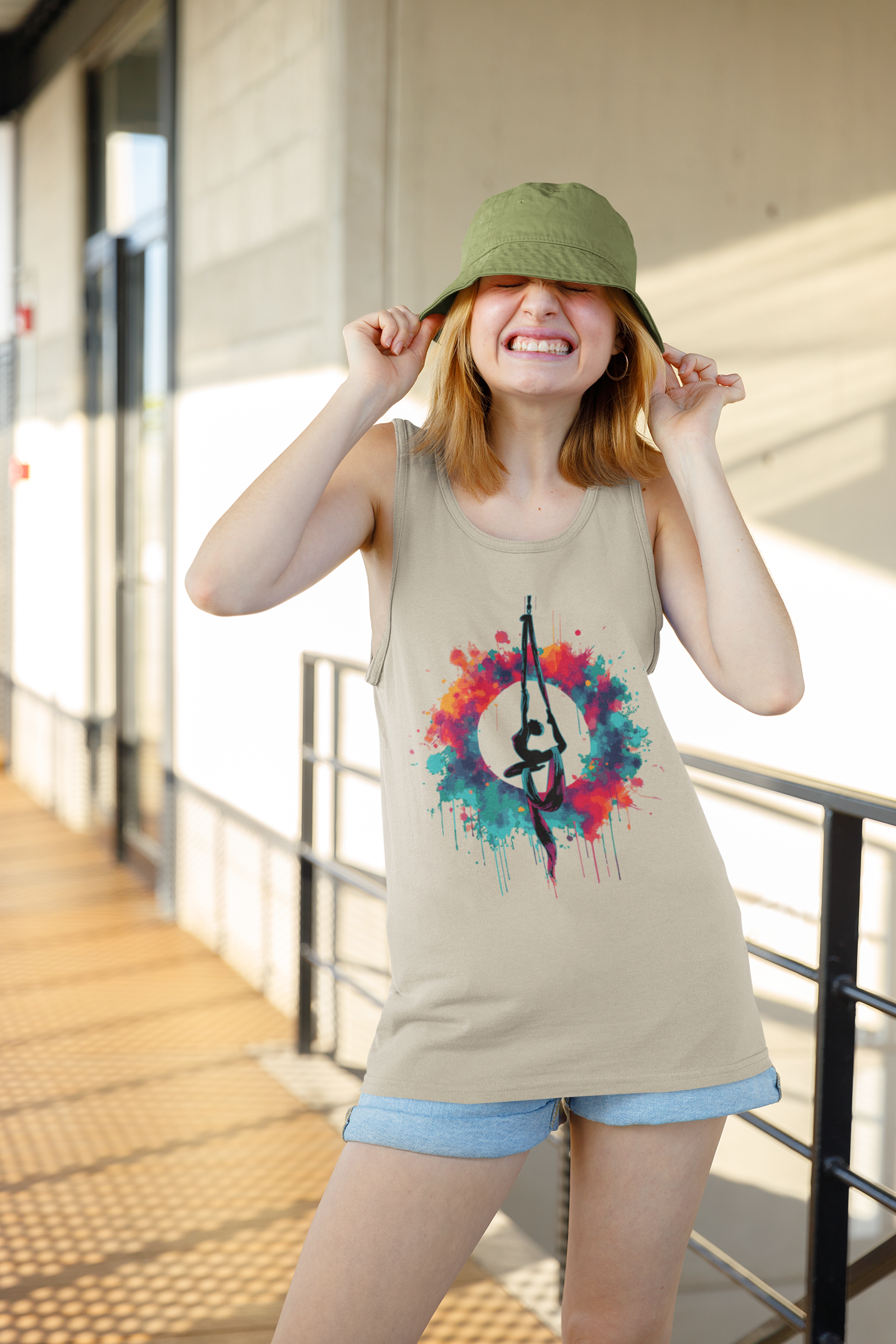 Aerialist Colorsplash - Vibrant Aerial Yoga & Dance Tank Top
