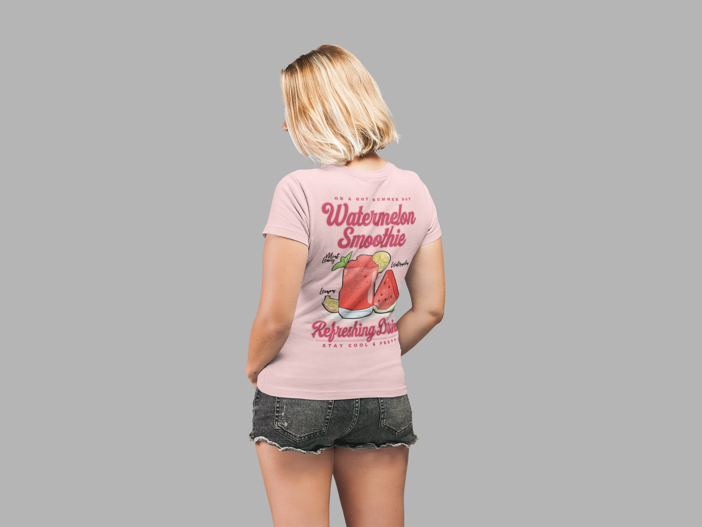 Watermelon Smoothie T-Shirt – Refreshing Summer Drink Graphic
