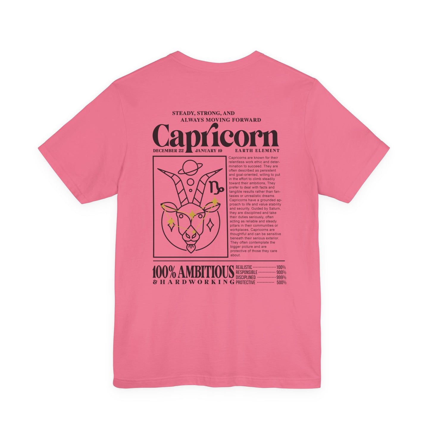 Capricorn Zodiac T-Shirt – Sturdy, Strong and Always Moving Forward Earth Element