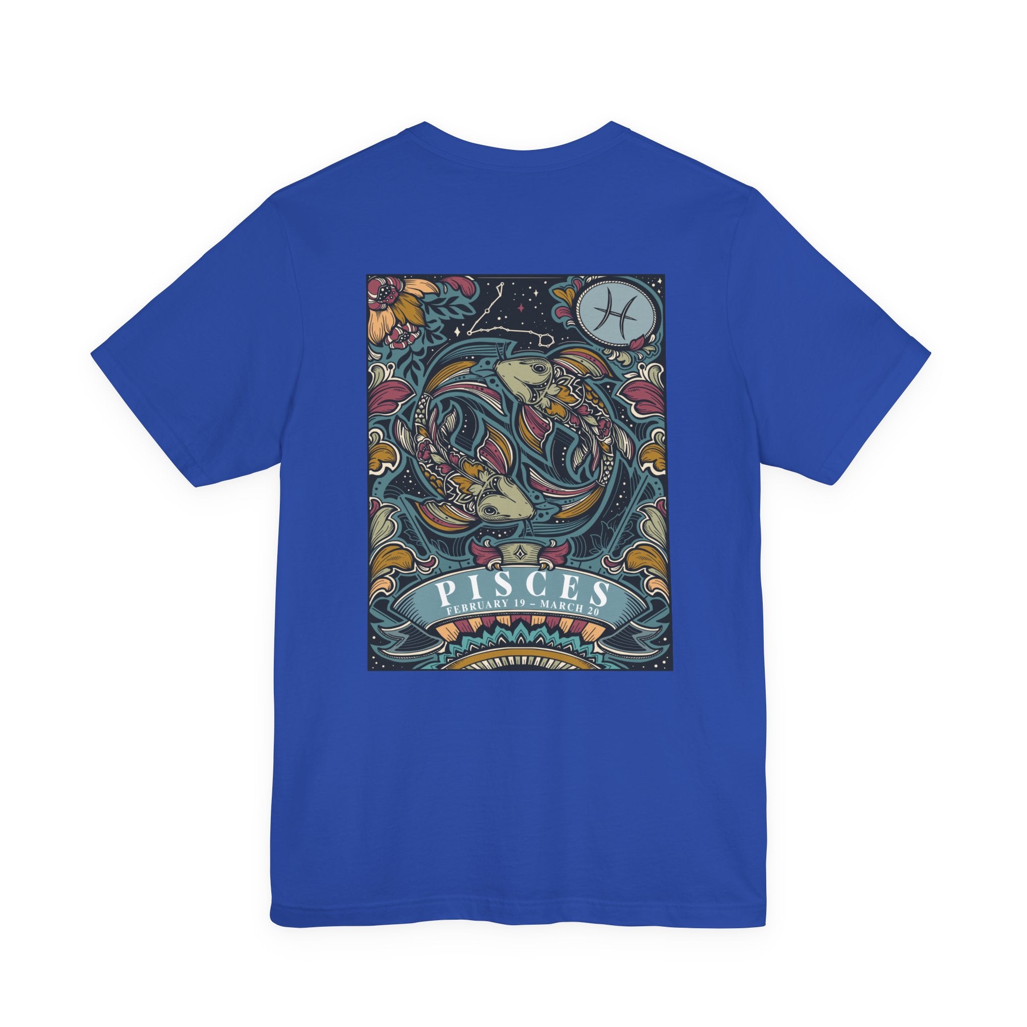 Pisces Constellation & Floral Zodiac T-Shirt – February 19 to March 20