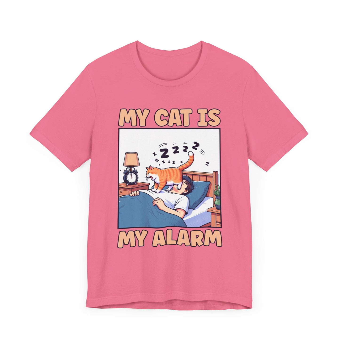 My Cat Is My Alarm Clock Shirt, Funny Cat Lover Tee, Pet Routine Humor T Shirt, Feline Morning Companion Apparel, Cute Cat Quote Top