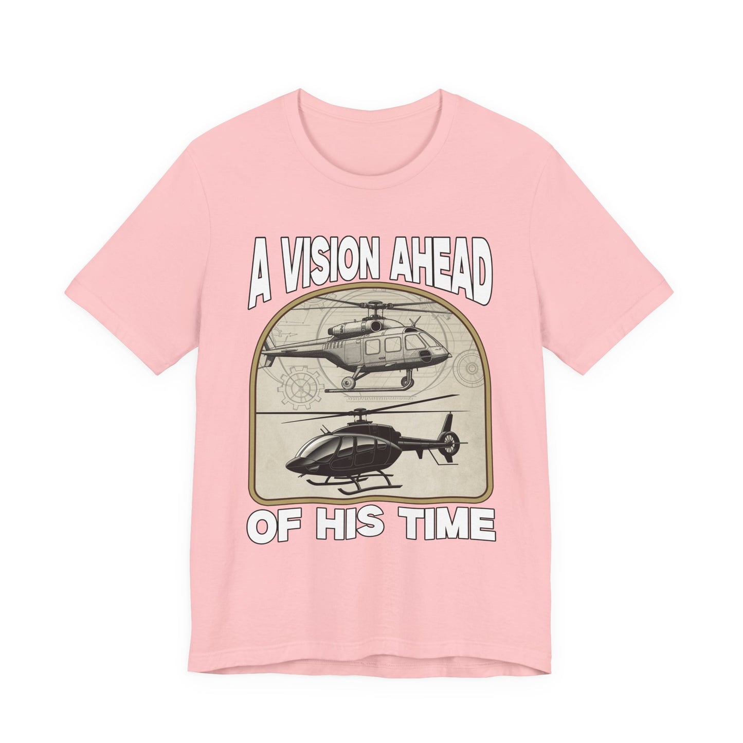 A Vision Ahead of His Time Tshirt – Da Vinci’s Helicopter and Modern Chopper Graphic
