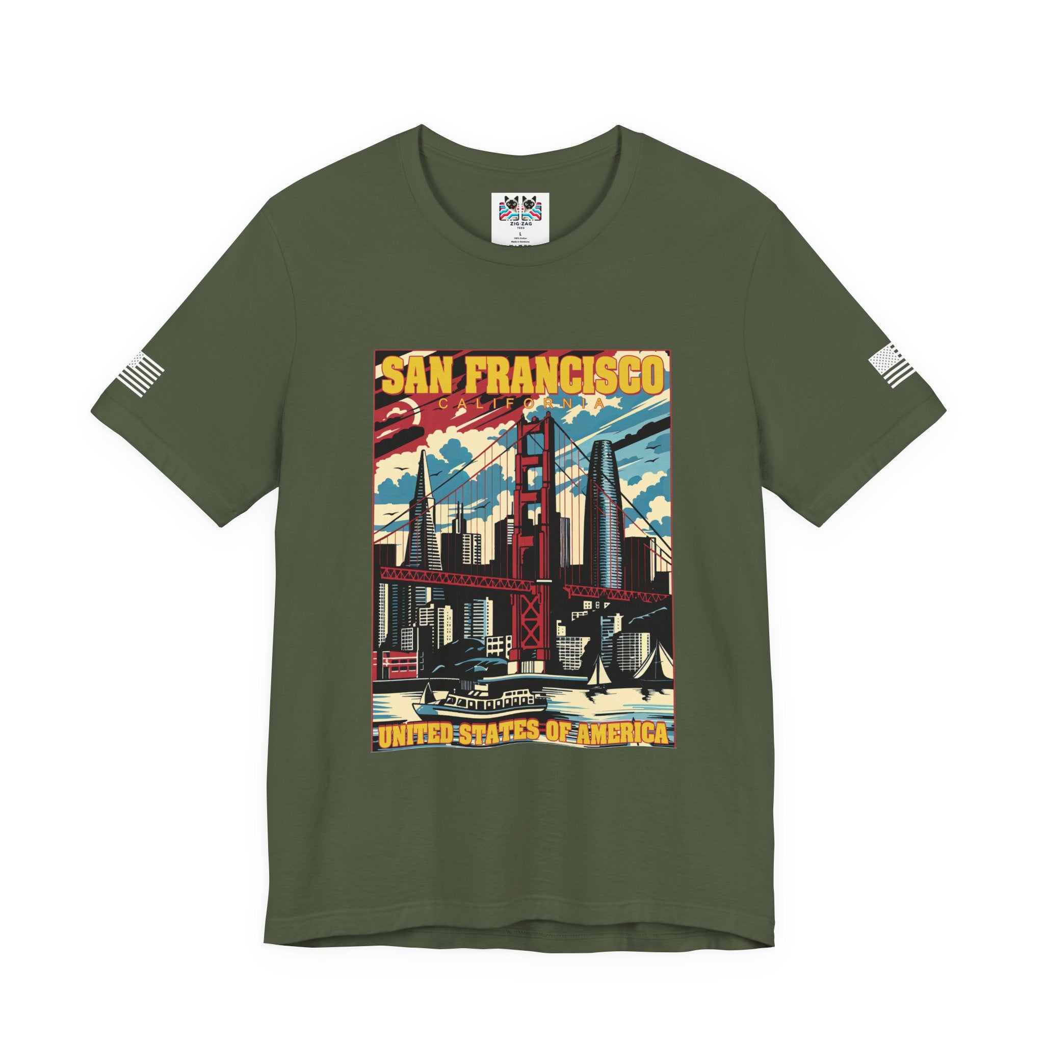 San Francisco California T-Shirt – Retro Americana Poster Style Graphic Tee United States of America