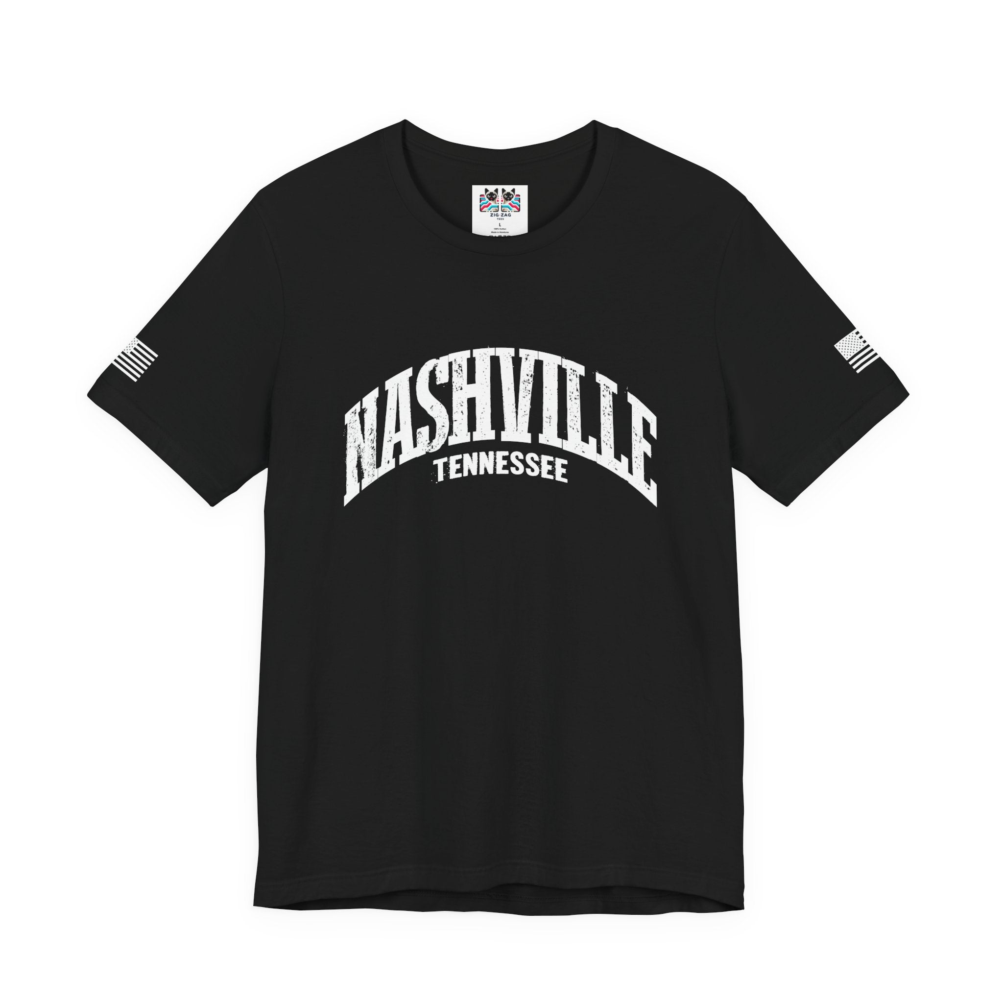Nashville Tennessee T-Shirt – Distressed Arched Varsity Graphic Tee