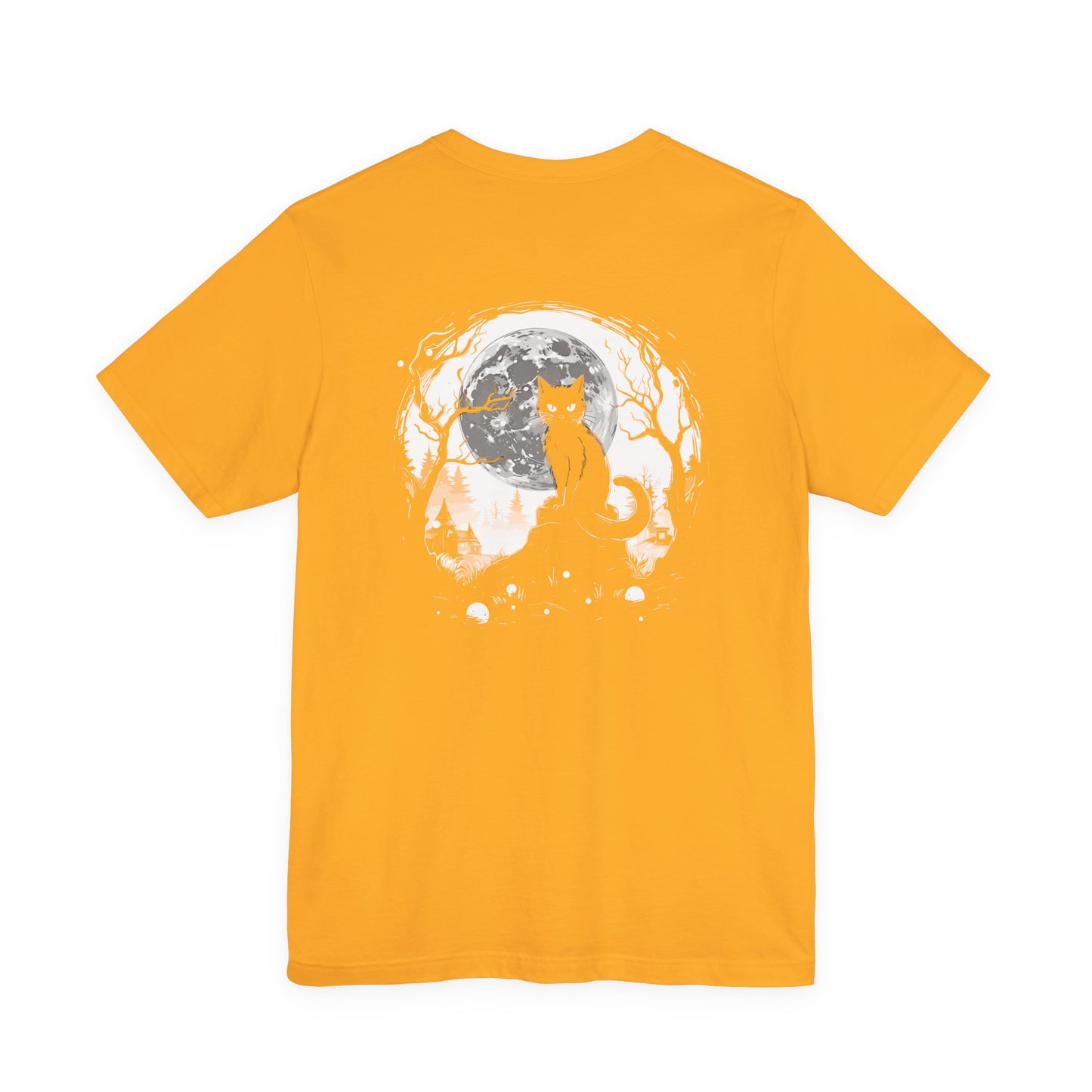 Enchanted Forest Haunted Cat Big Eyes Moonlight T-Shirt