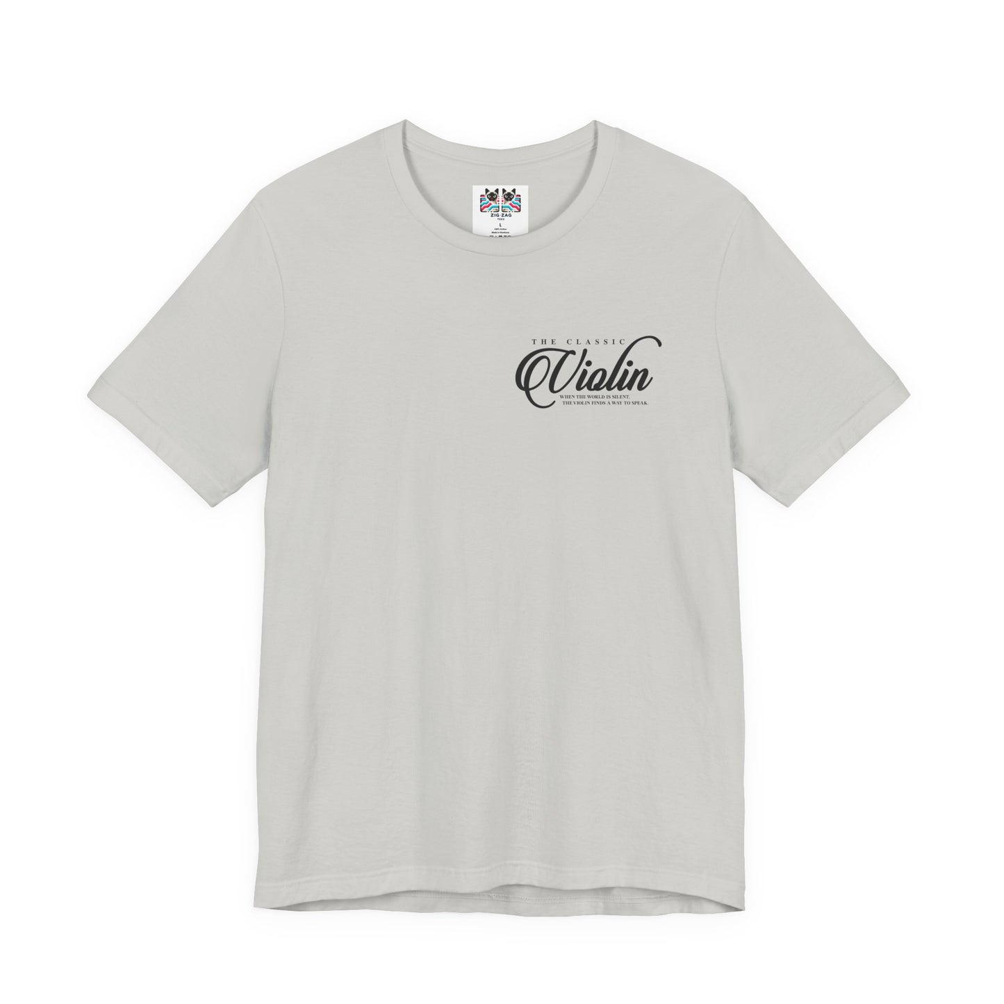 The Classic Violin T-Shirt – Vintage Instrument & 16th Century Story [Black Text]