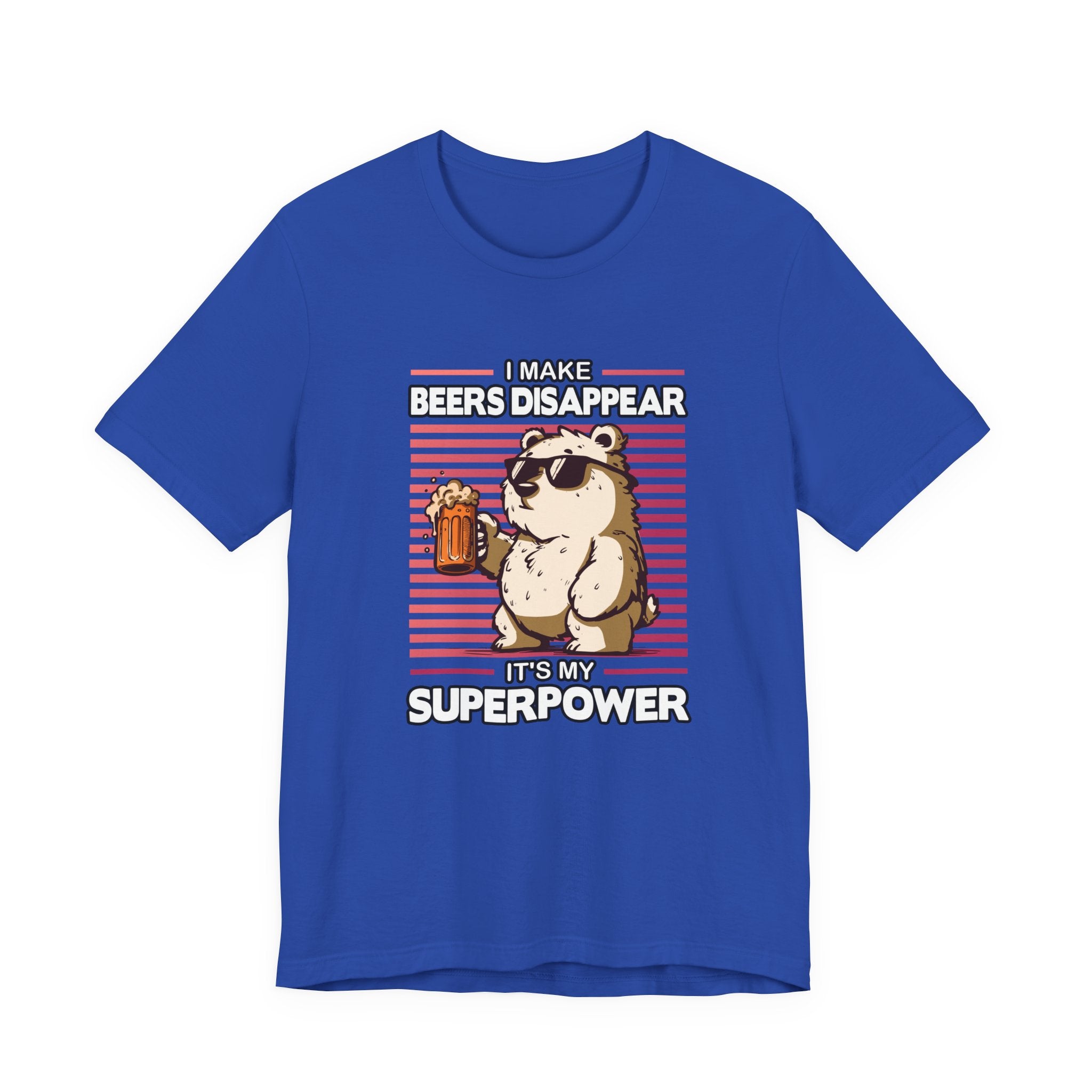 I Make Beers Disappear T-Shirt – Cool Bear With Sunglasses and Beer Funny Graphic Tee