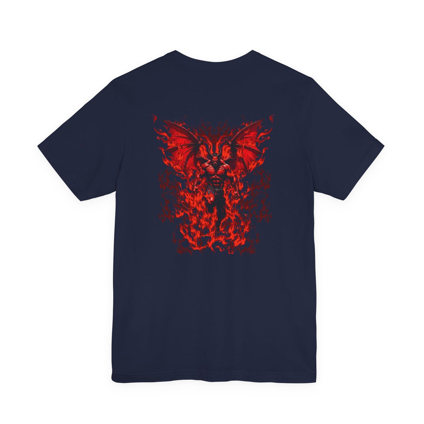 Infernal Demon Rising T-Shirt – Fire Devil Front & Winged Hellspawn Back Graphic Tee