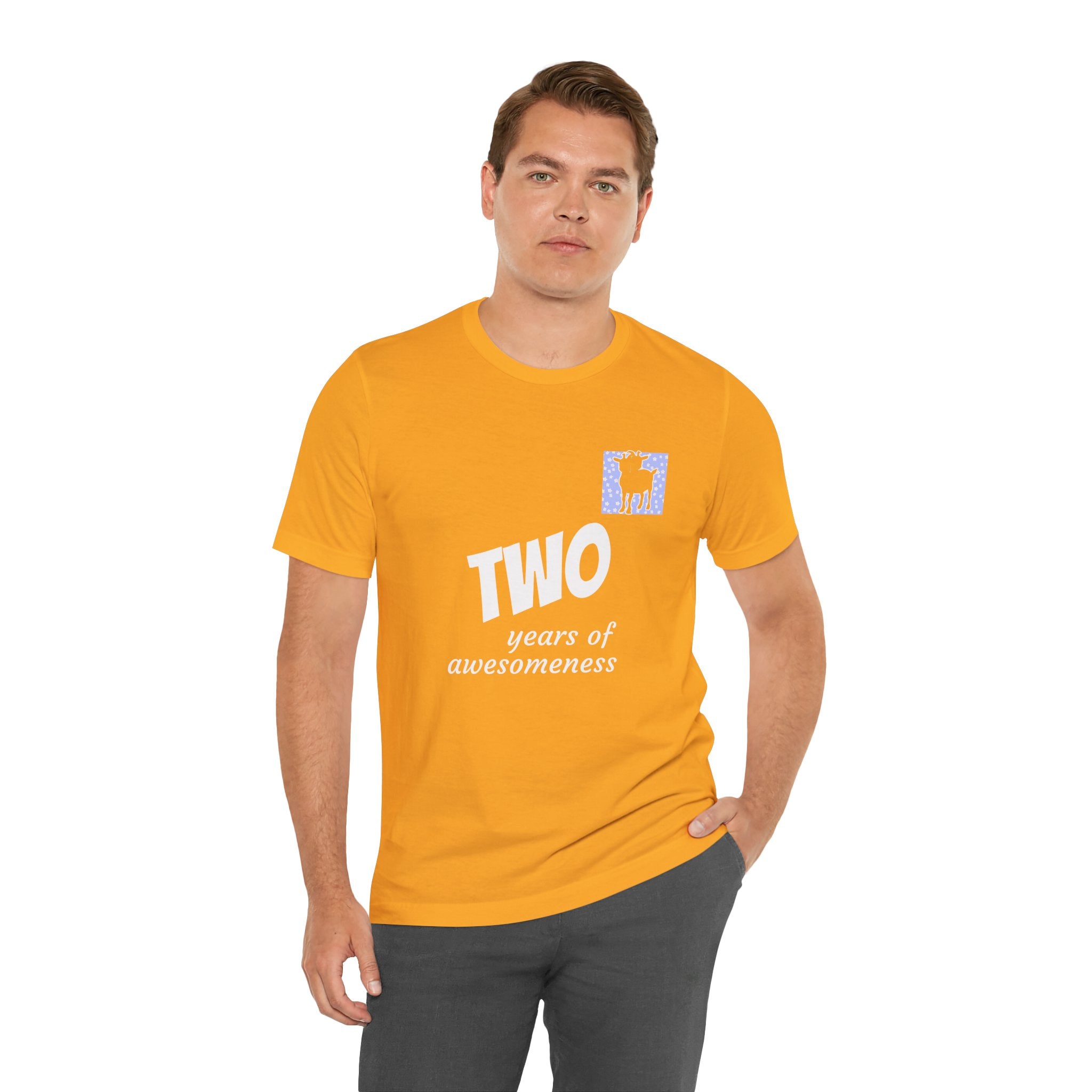 Custom T-Shirt - Double-Headed Goat Outline Graphic T-Shirt