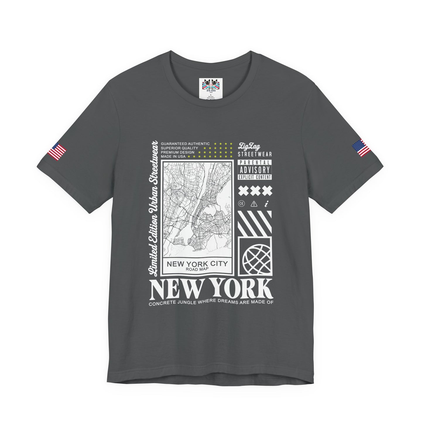 New York City Road Map T-Shirt - Limited Edition Urban Streetwear NYC Map Design