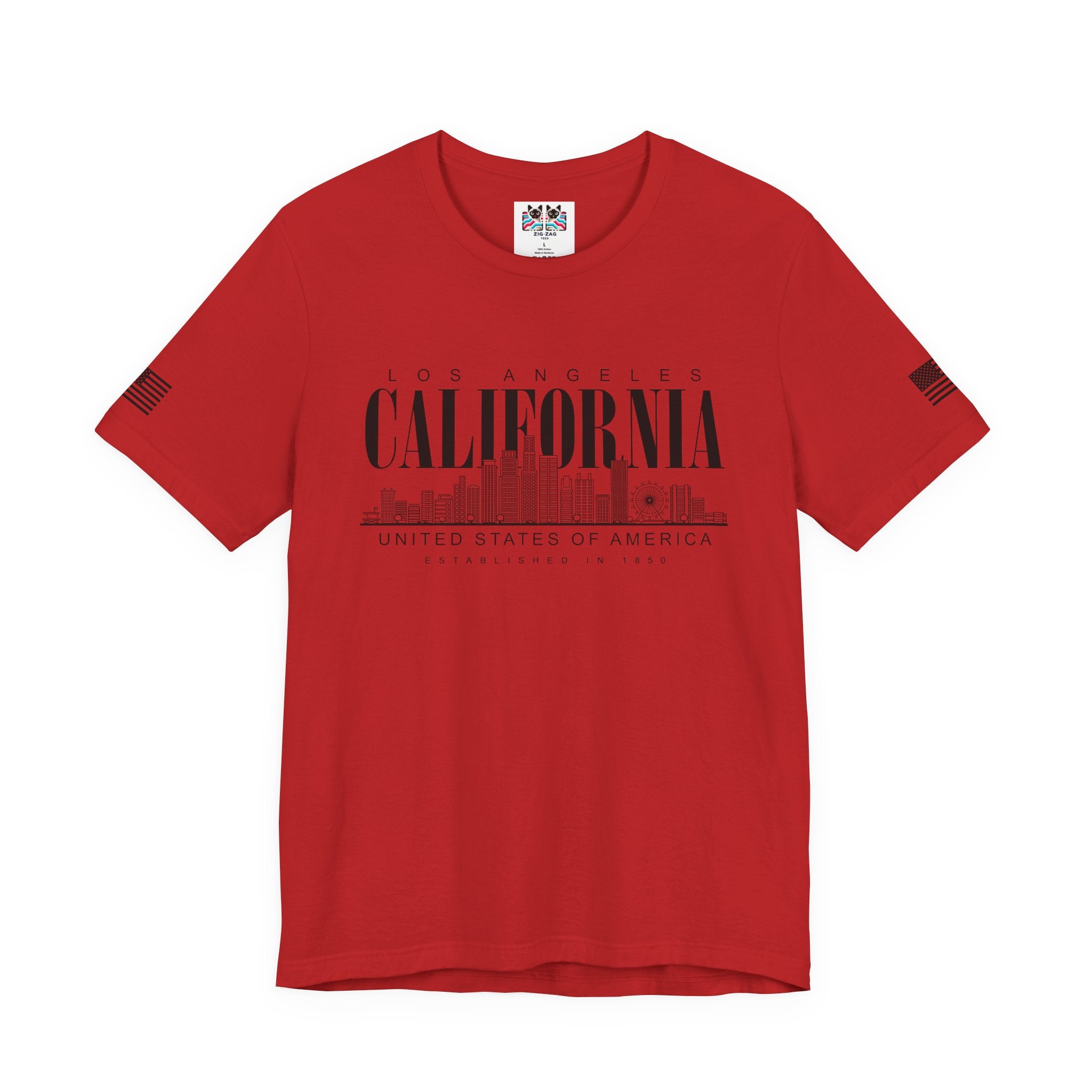 Los Angeles California USA Established 1850 T-Shirt – Clean Skyline Graphic Tee