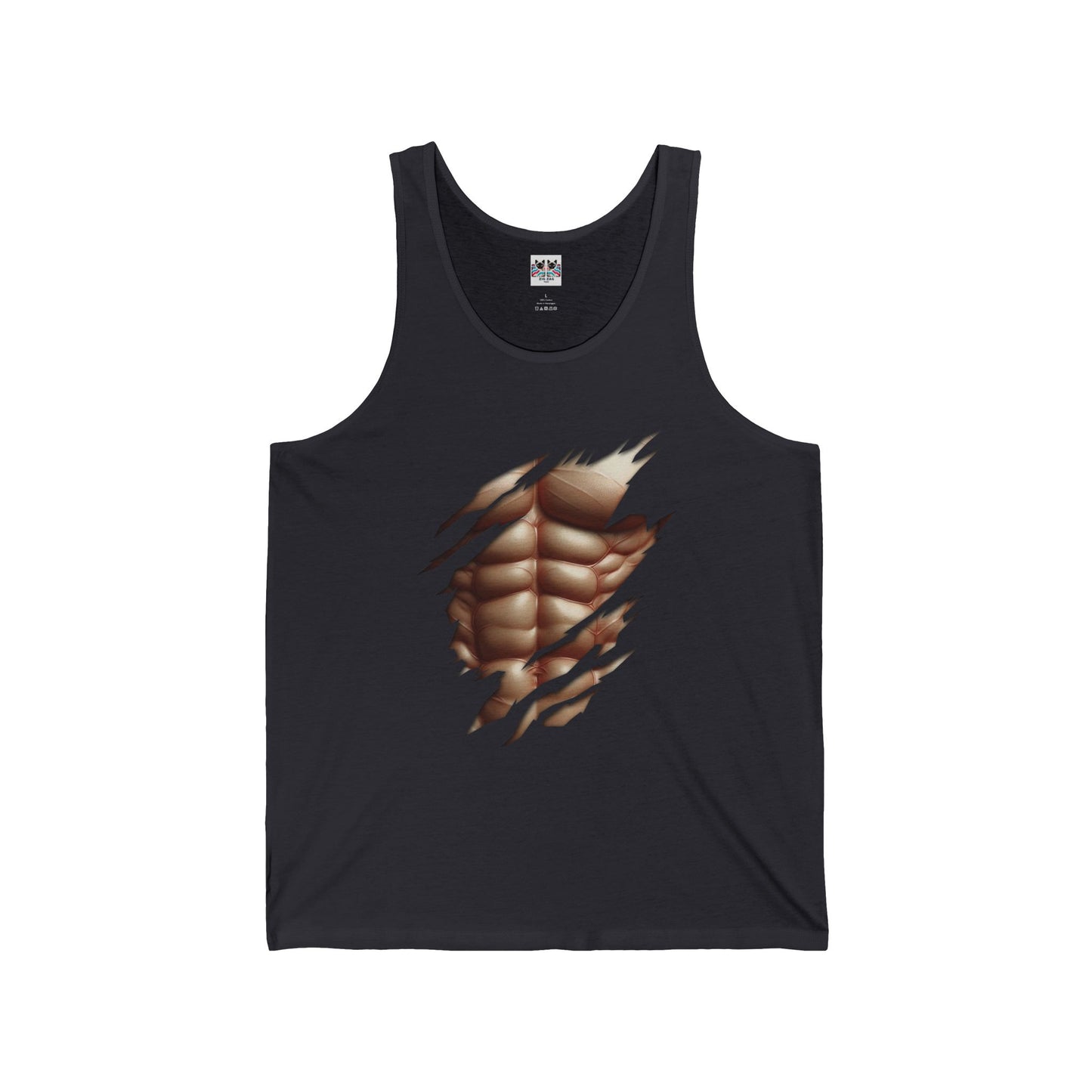 Fake Muscles Ripped Torn Chest - Six Pack Abs Workout Tank Top
