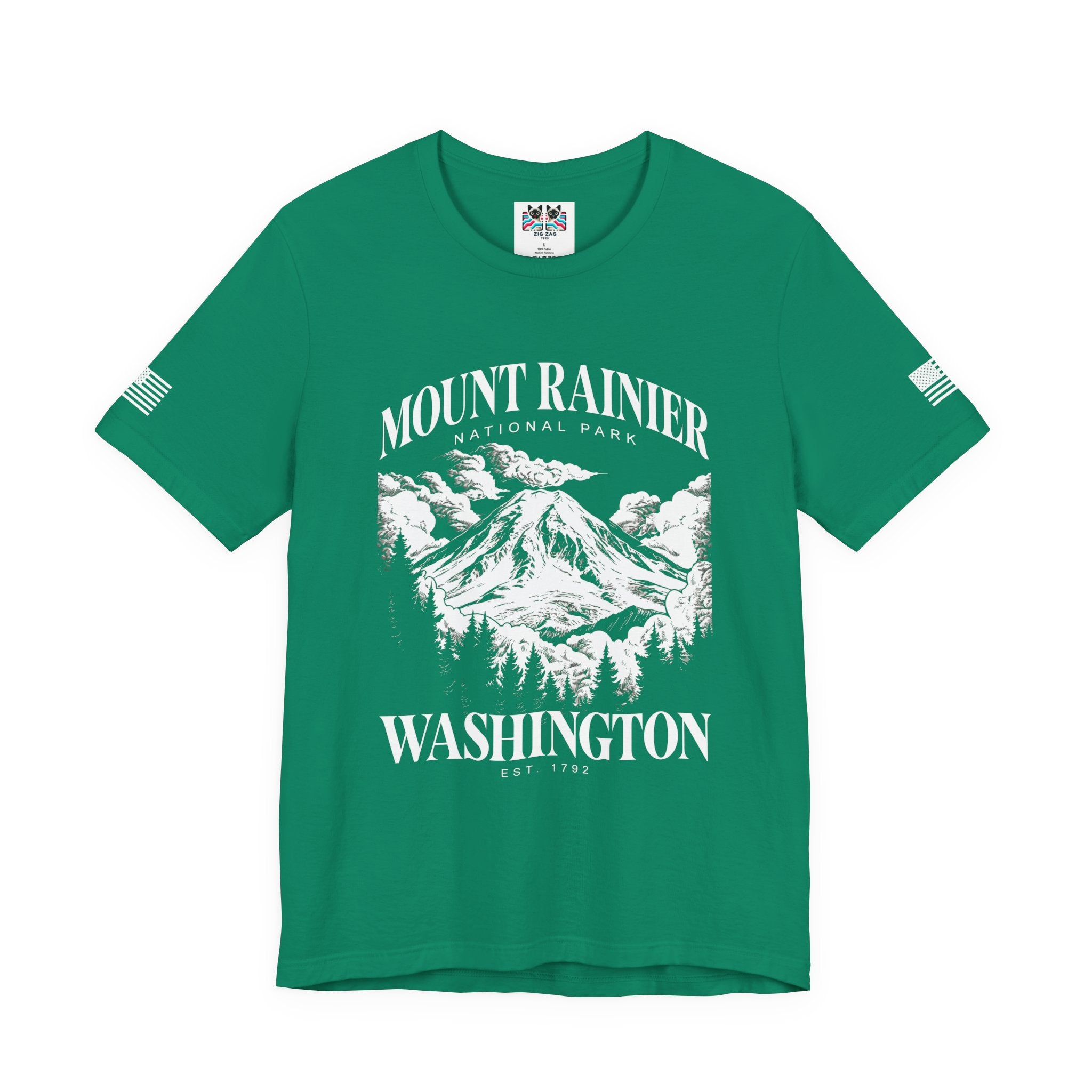 Mount Rainier National Park Washington EST 1792 Graphic T-Shirt | Pacific Northwest Hiking Tee | PNW Mountain Shirt